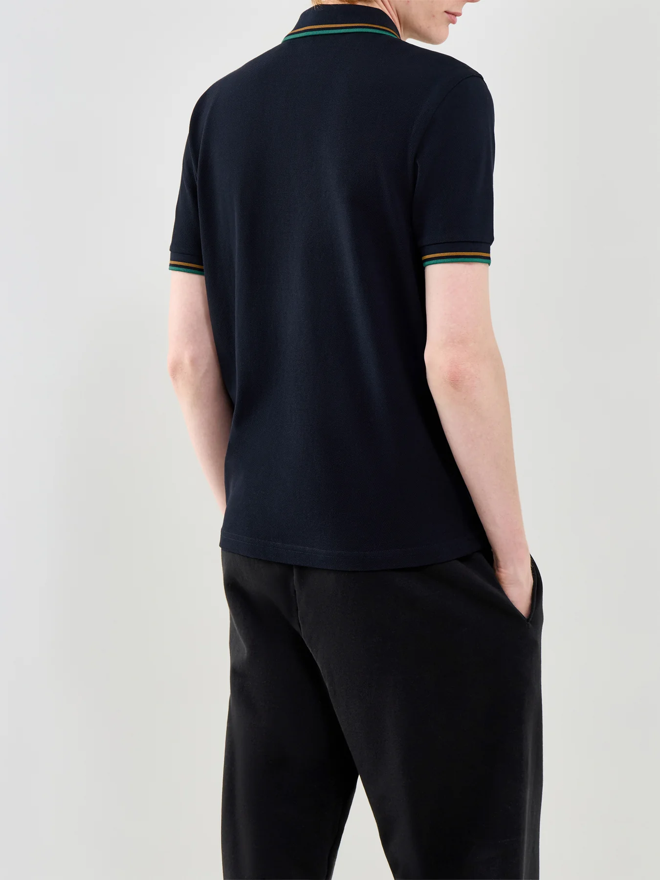 Twin Tipped Polo Shirt Navy - Image 5