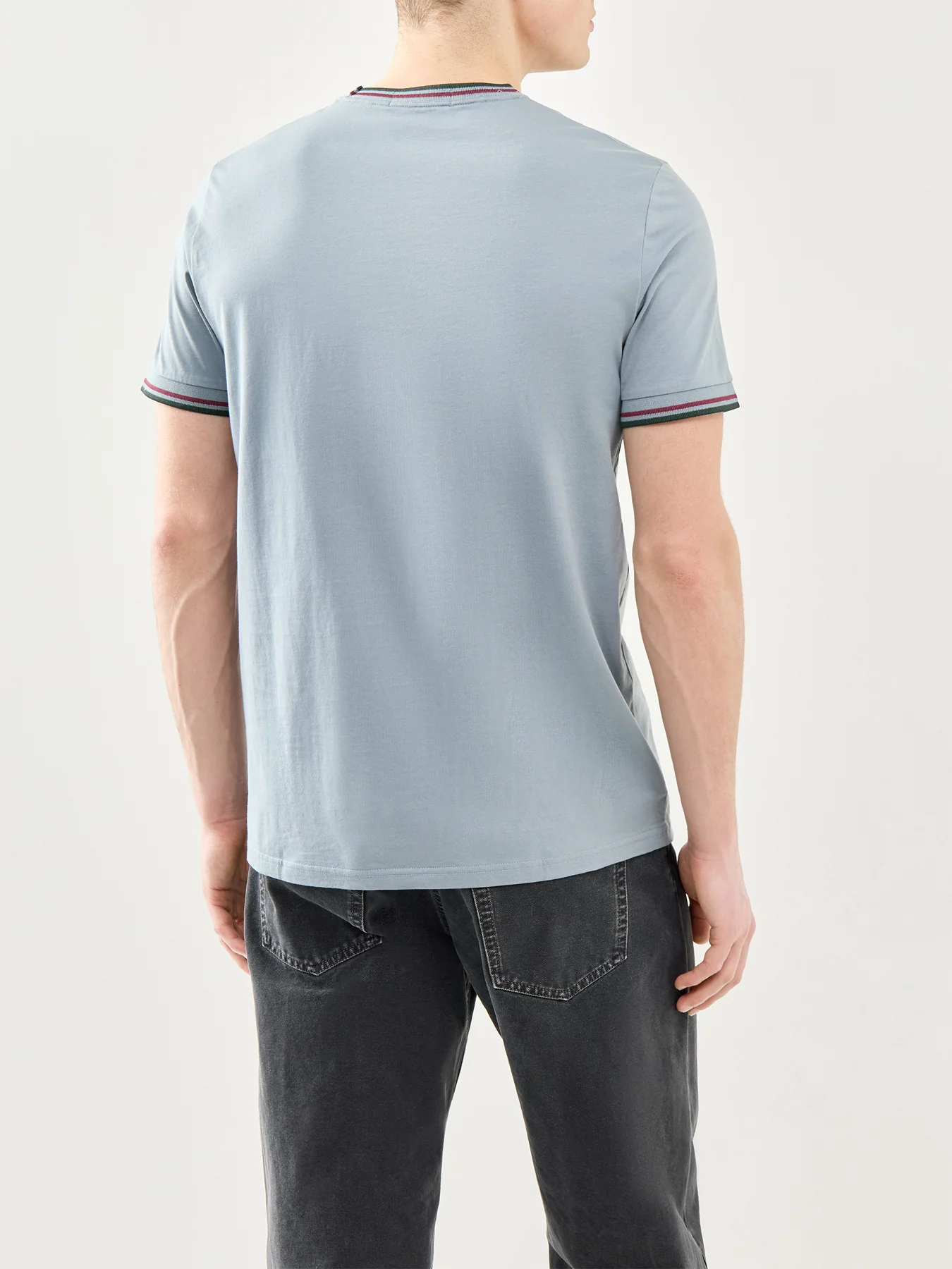 Fred Perry Twin Tipped Cotton T-Shirt Blue - Image 5