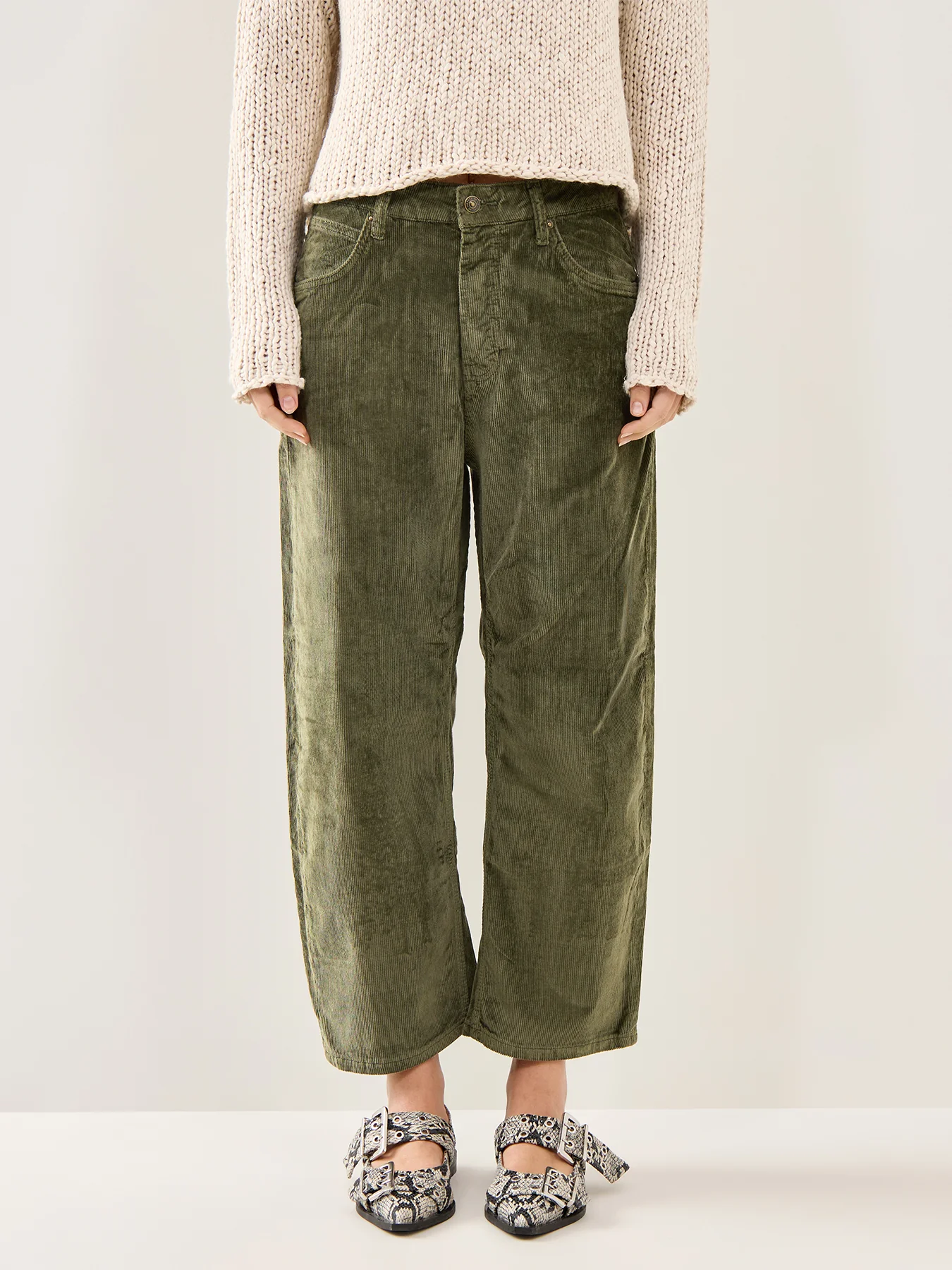 Deep Trance Cord Trousers Green - Image 4