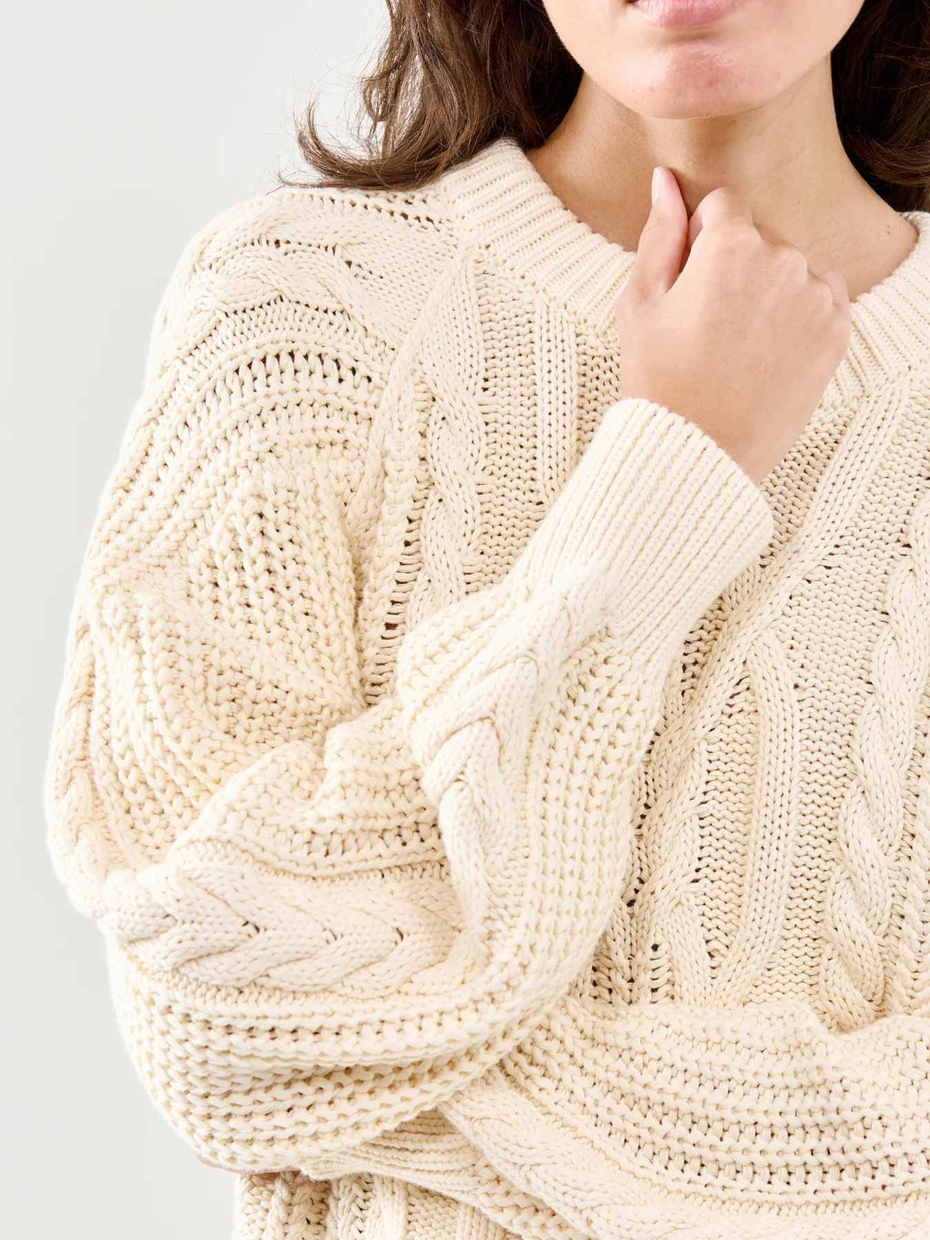 Frankie Cable Sweater Cream - Image 3