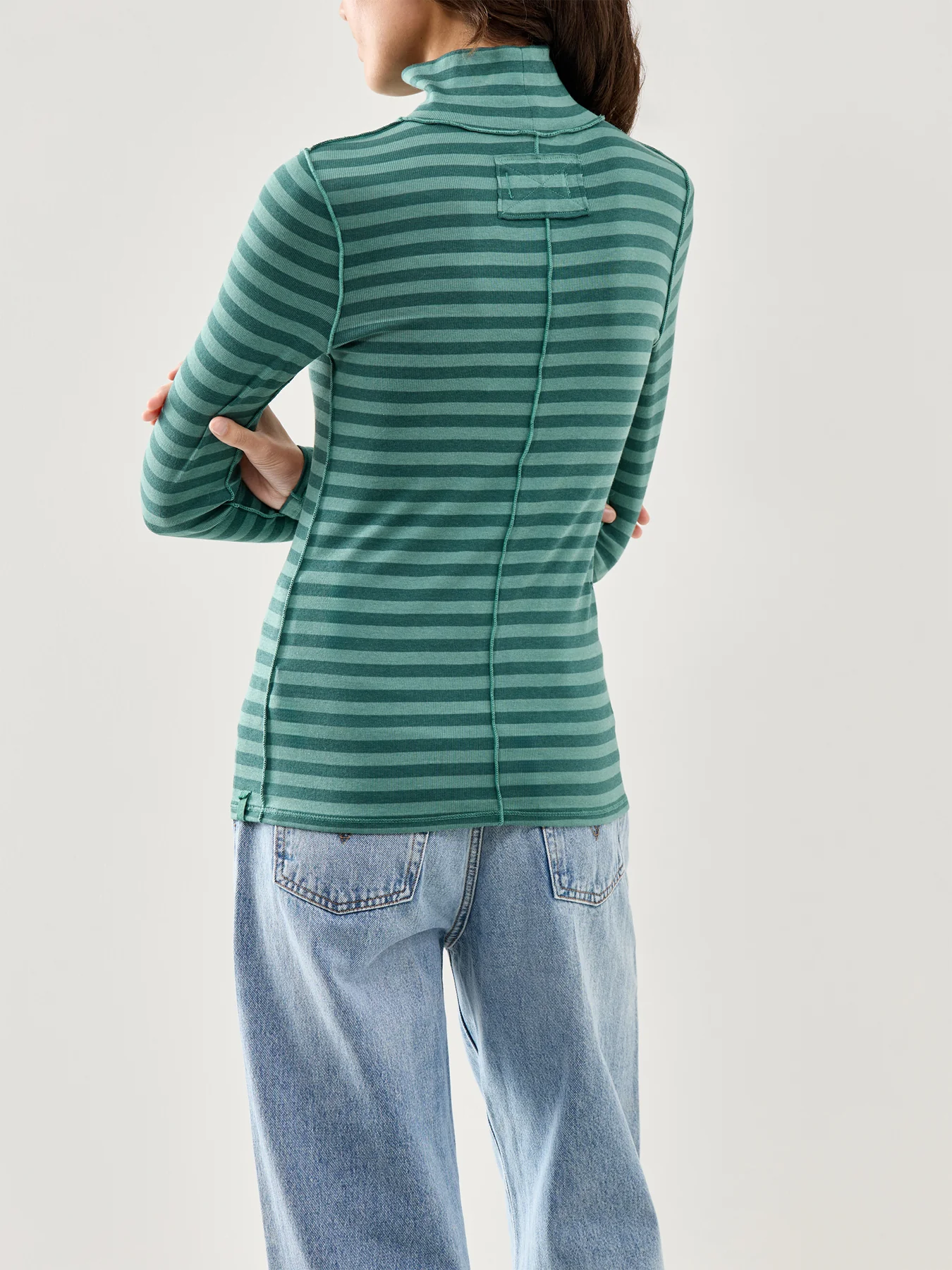 Good Good Turtle Stripe Sweater Green - Image 5