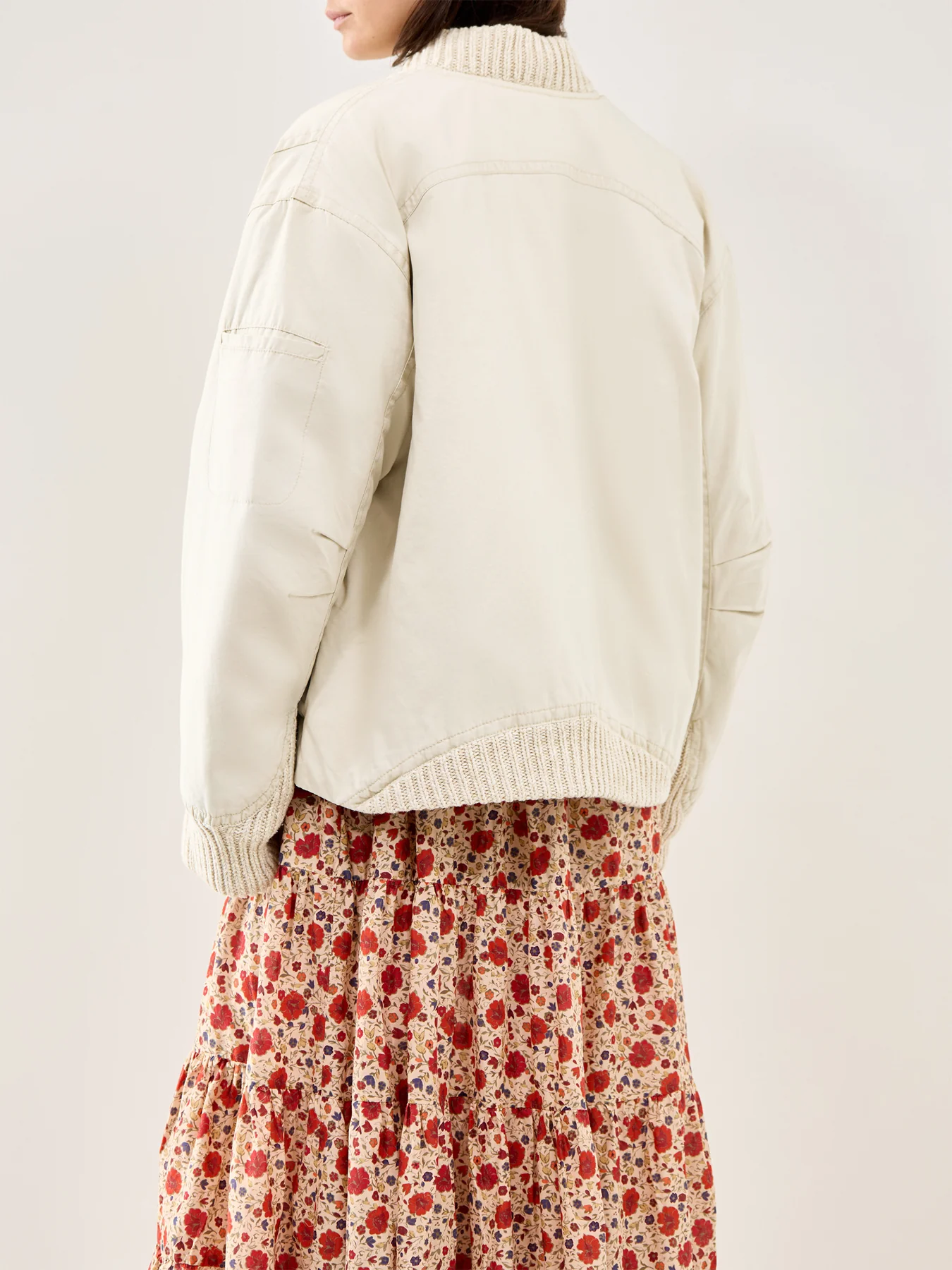Jax Washed Bomber Jacket Almond - Image 5