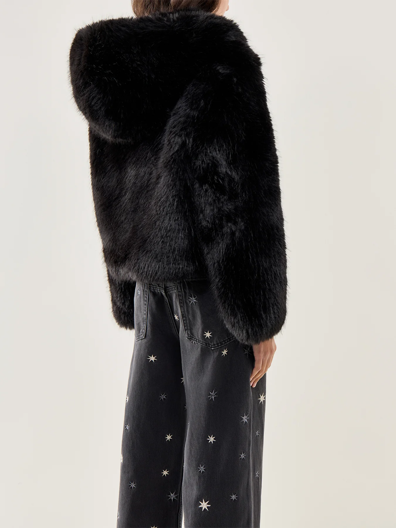 Louder Please Faux-Fur Jacket Black - Image 5