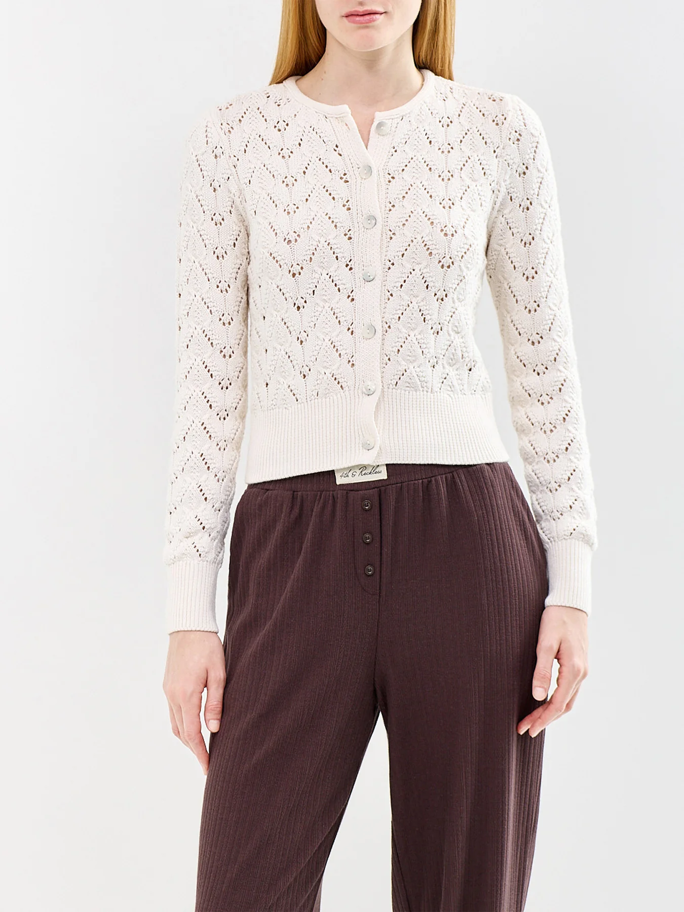Pretty In Pointelle Cardigan Cream - Image 4