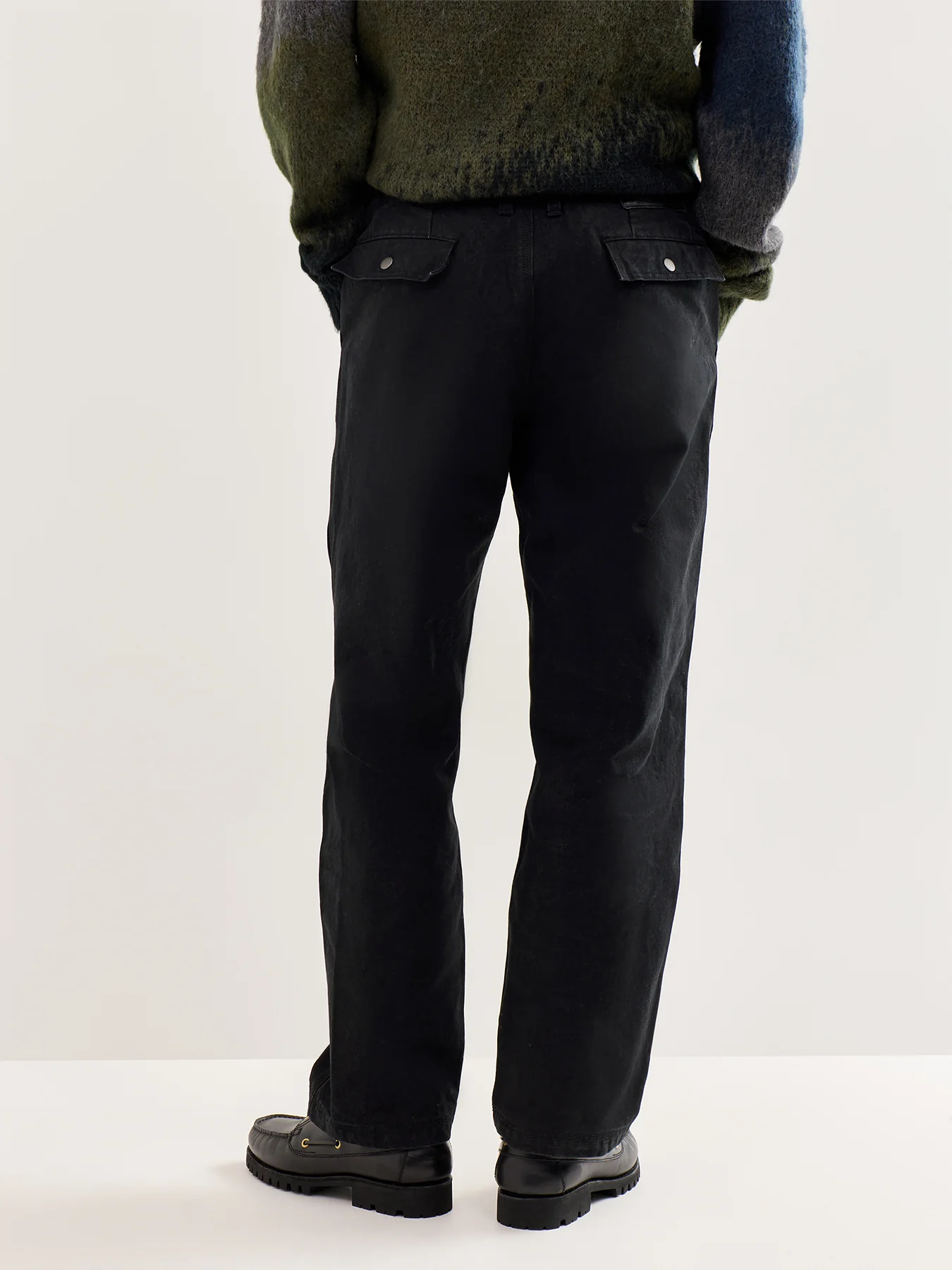 Heavy Canvas Destroyed Double Knee Pants Black - Image 5