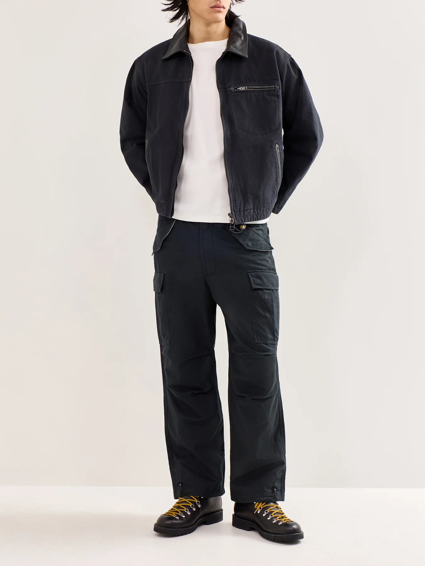 Heavy Canvas Destroyed Work Jacket Black - Image 2