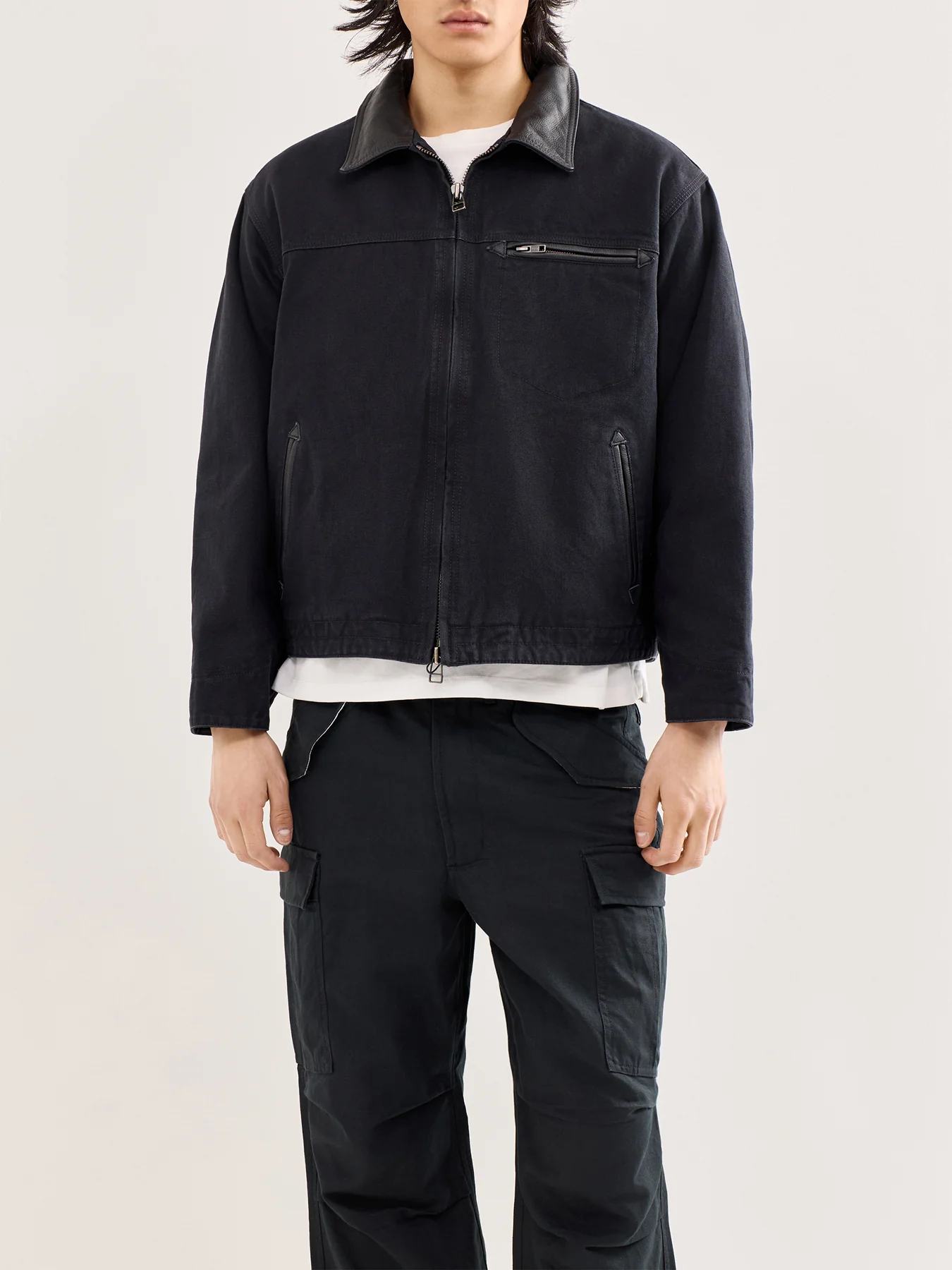 Heavy Canvas Destroyed Work Jacket Black - Image 4