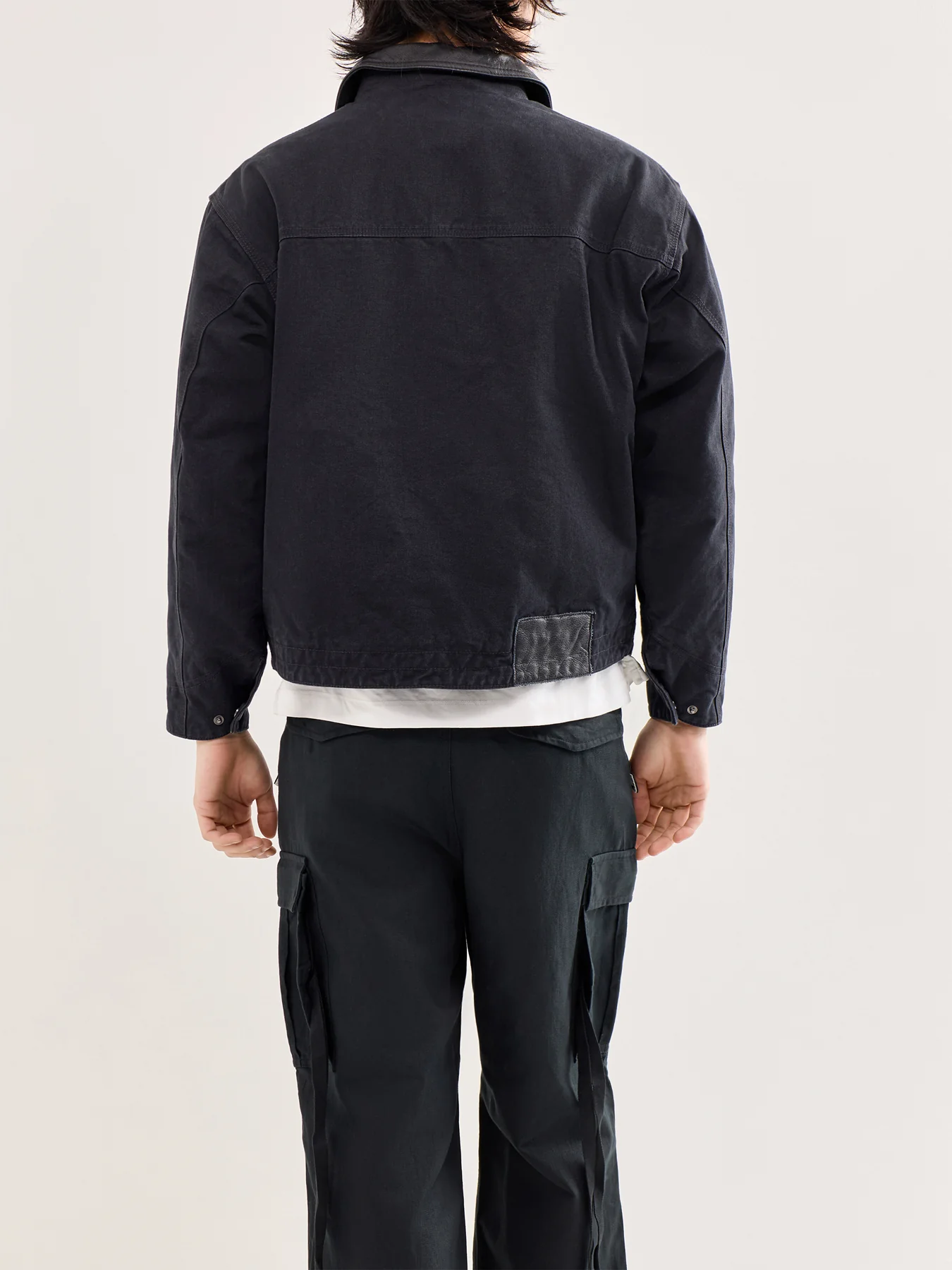 Heavy Canvas Destroyed Work Jacket Black - Image 5