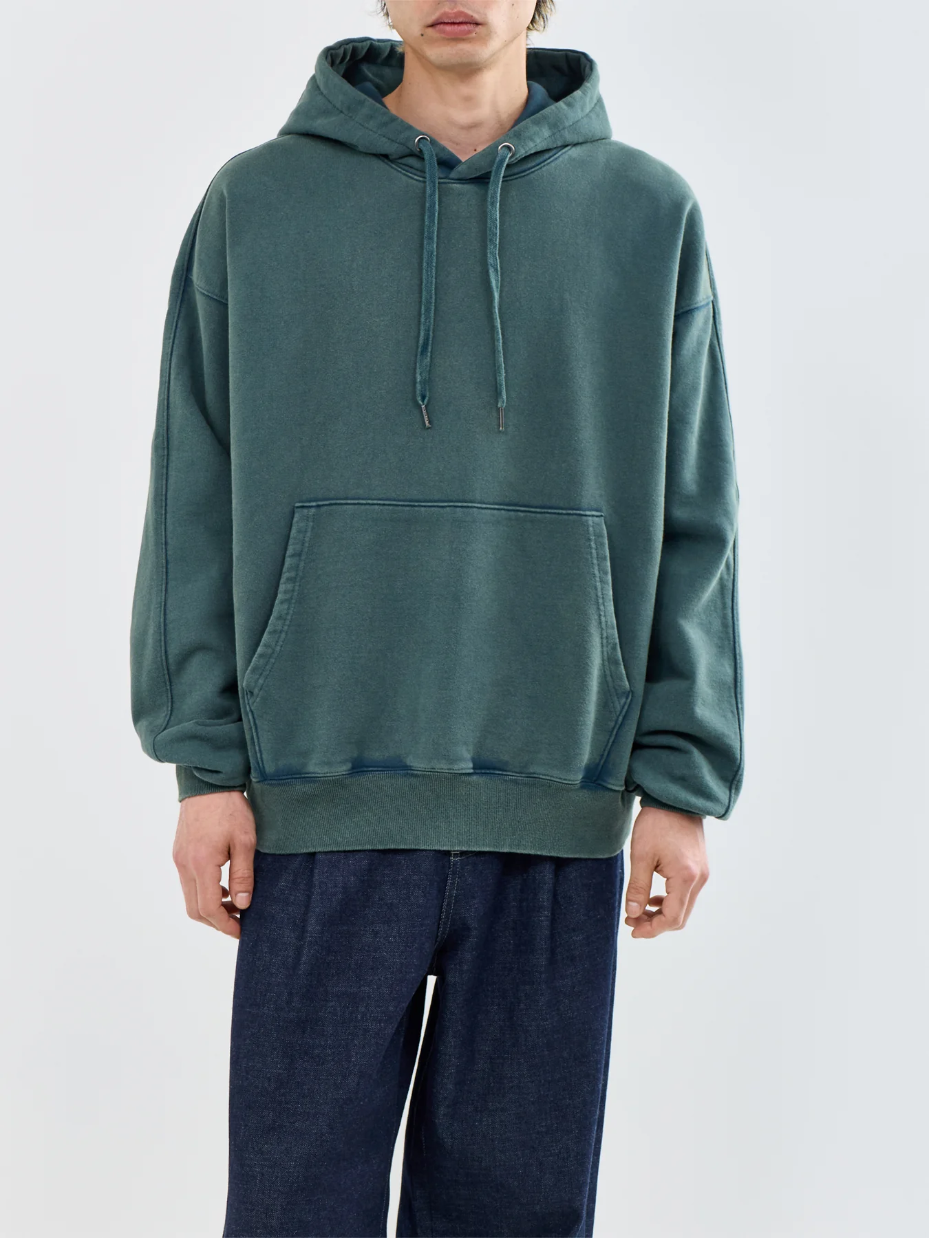 Vintage Dyeing Pullover Hoodie Green - Image 3