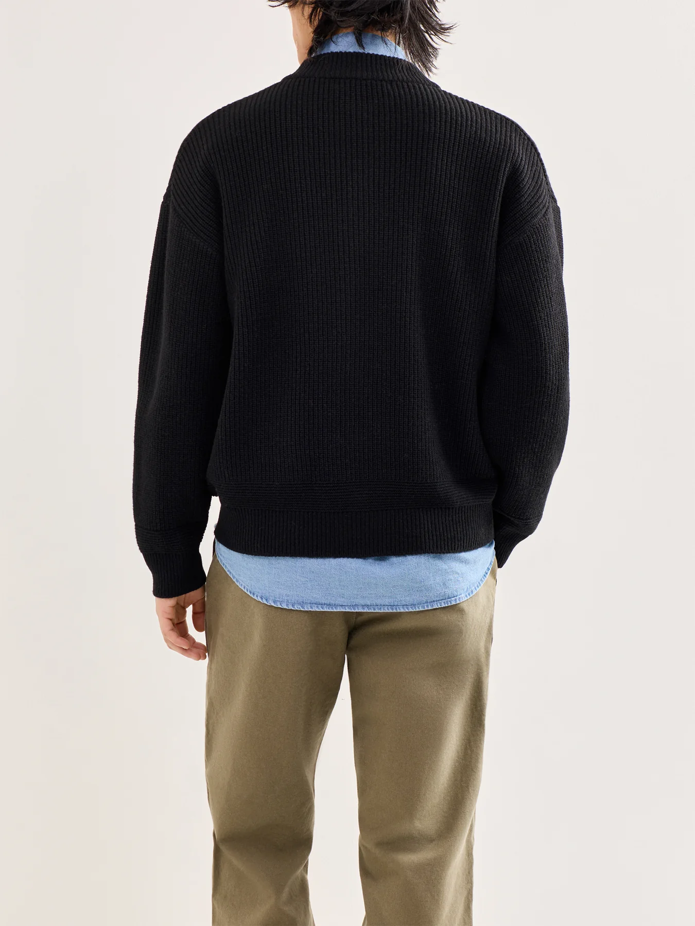 Wool Deck Zip-Up Cardigan Black - Image 5