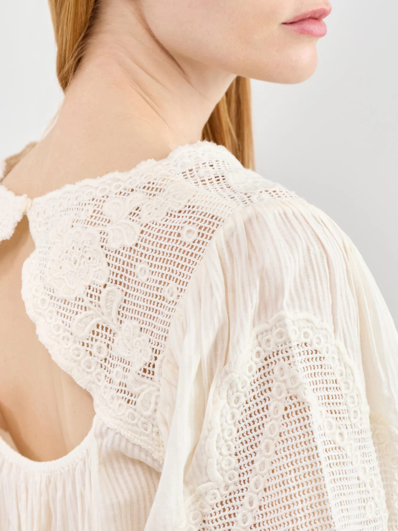 Acaste Embroidered Blouse Cream - Image 3