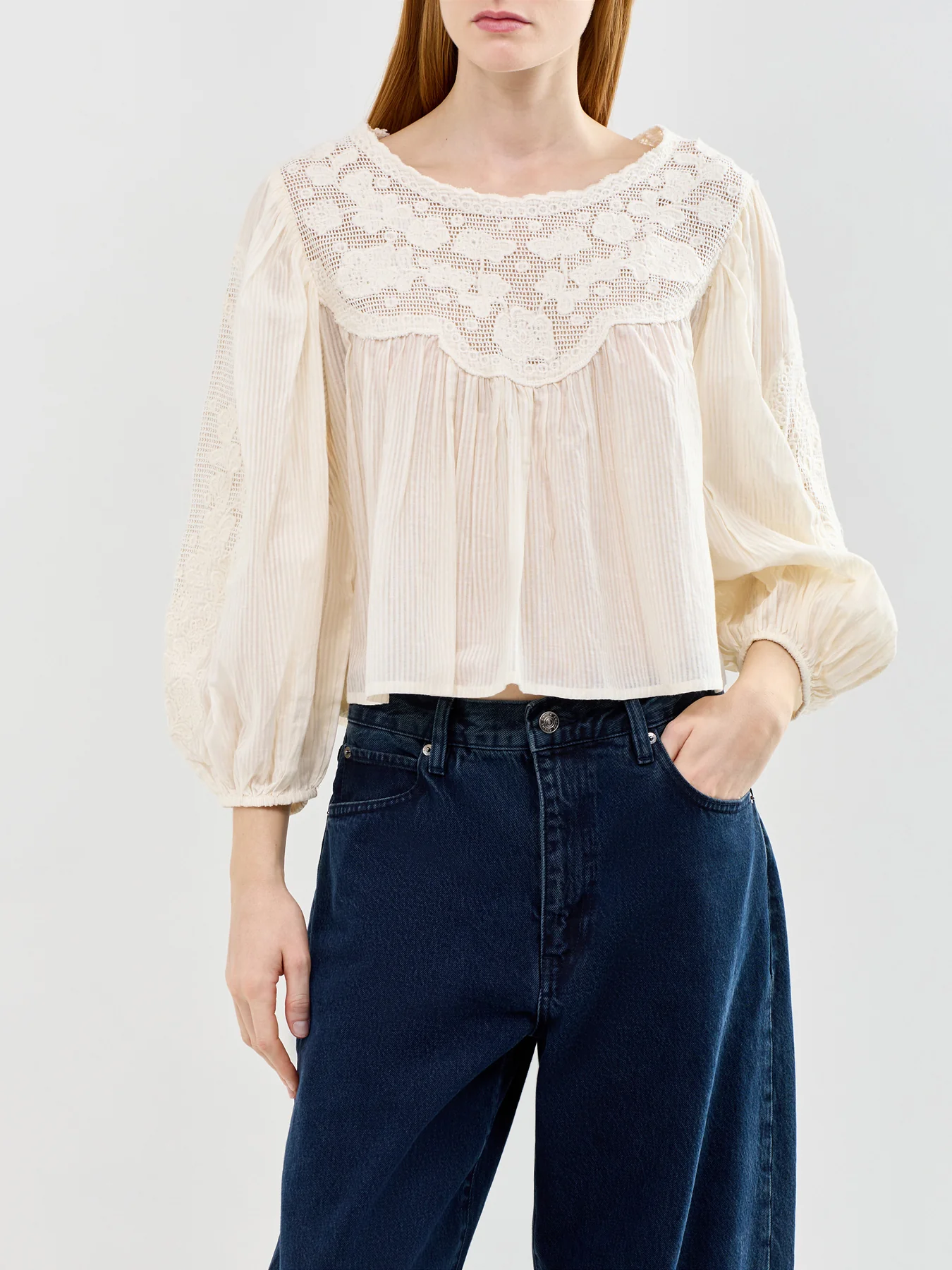 Acaste Embroidered Blouse Cream - Image 4