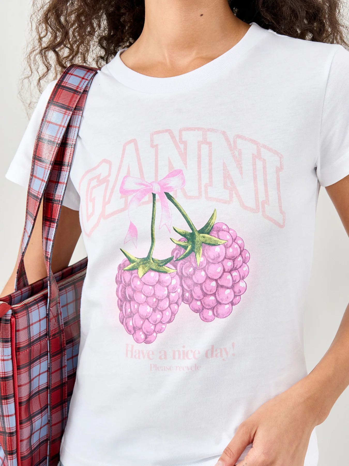 Baby Fit T Shirt Raspberry White - Image 3