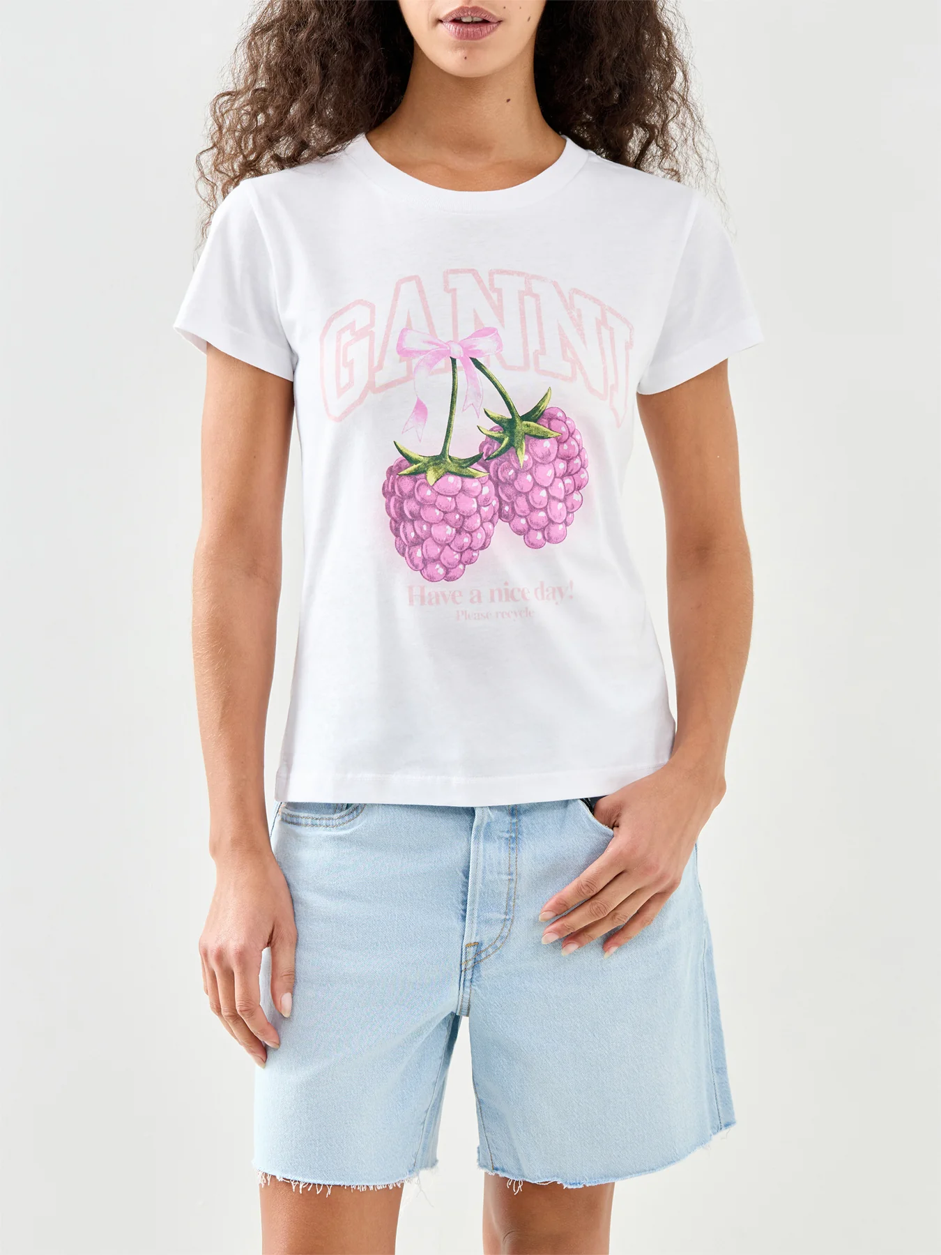 Baby Fit T Shirt Raspberry White - Image 4