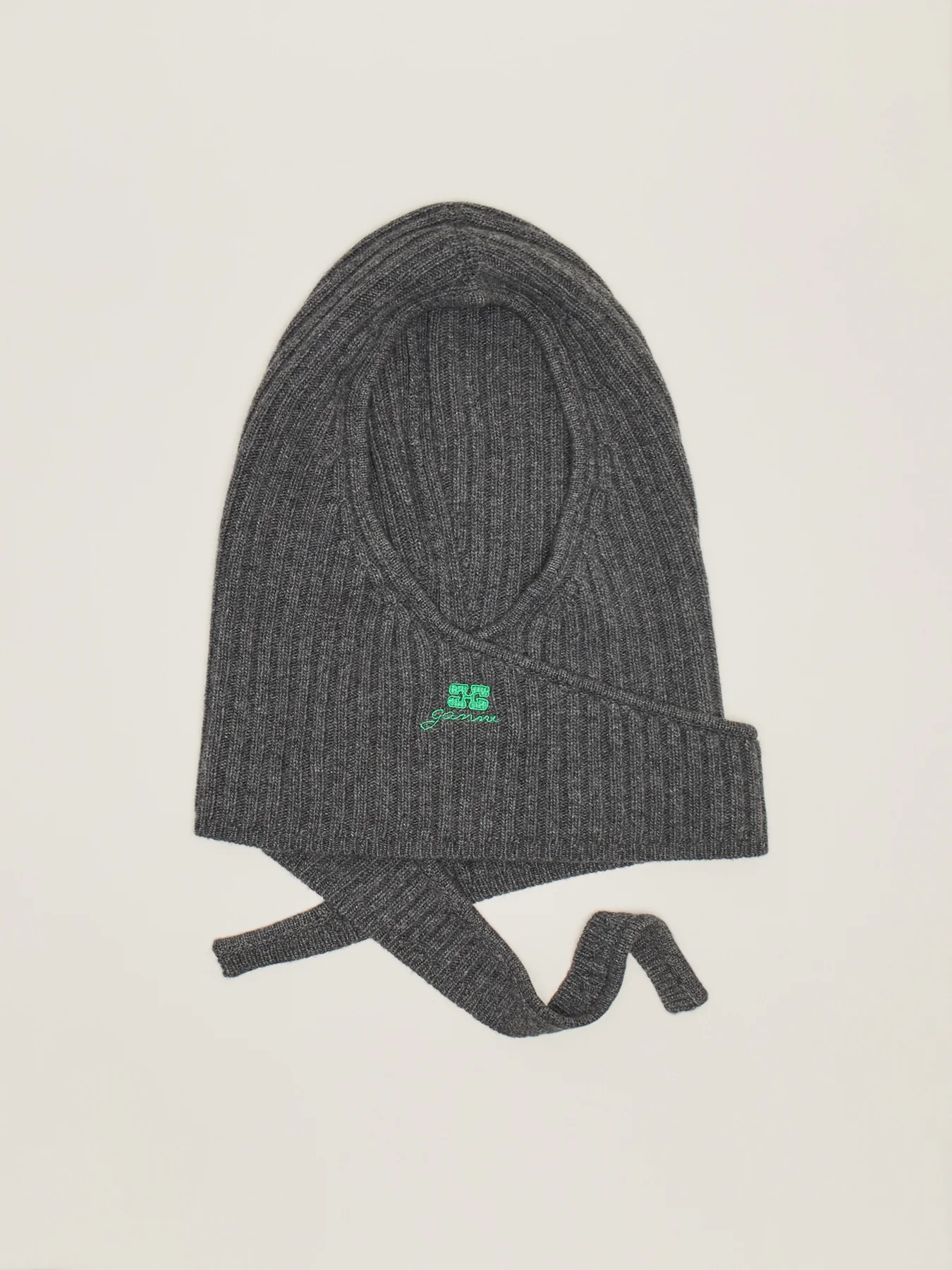 Ganni Core Future Wool Balaclava Charcoal - Image 2
