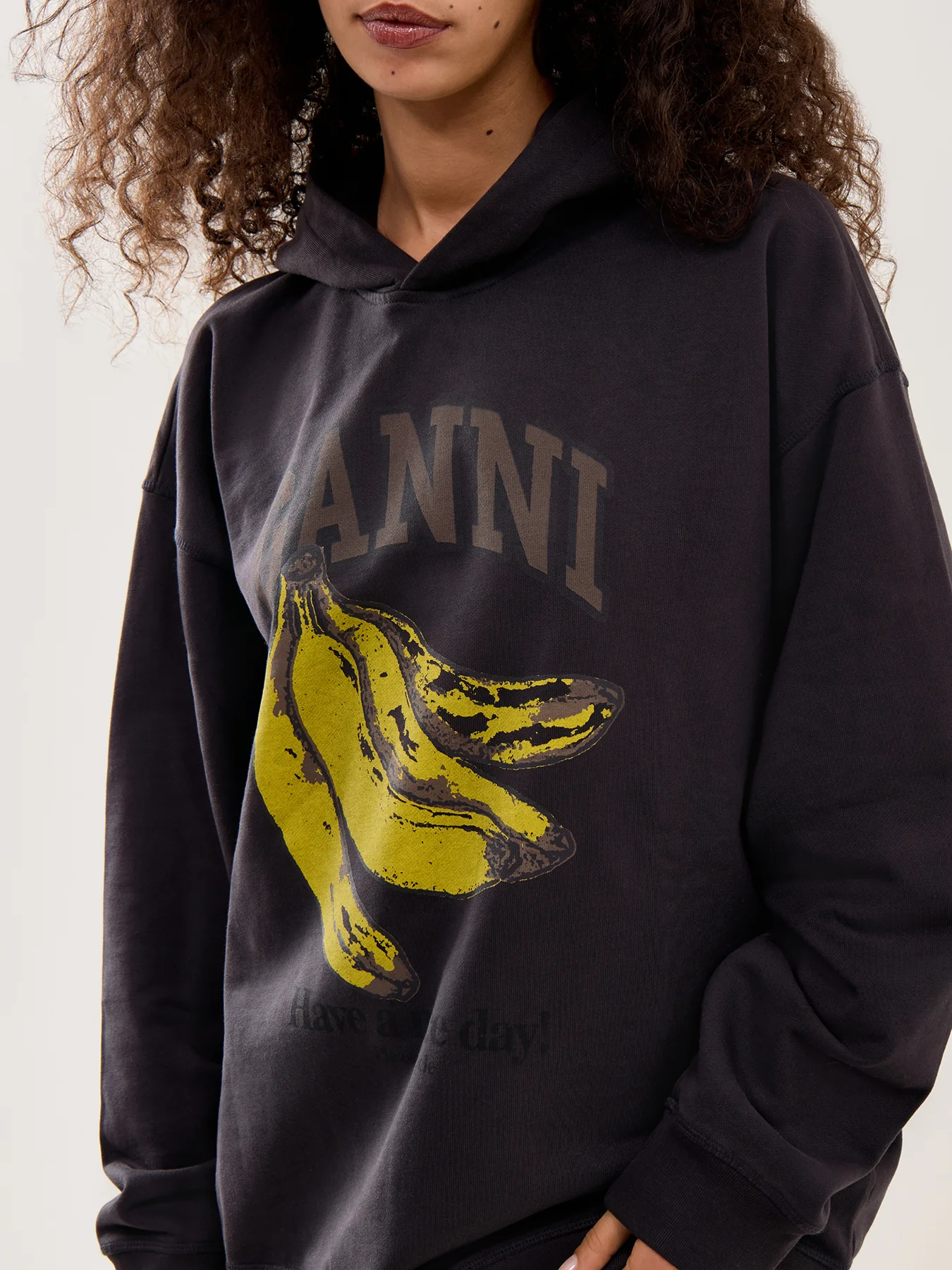 Banana Print Isoli Hoodie Black - Image 3