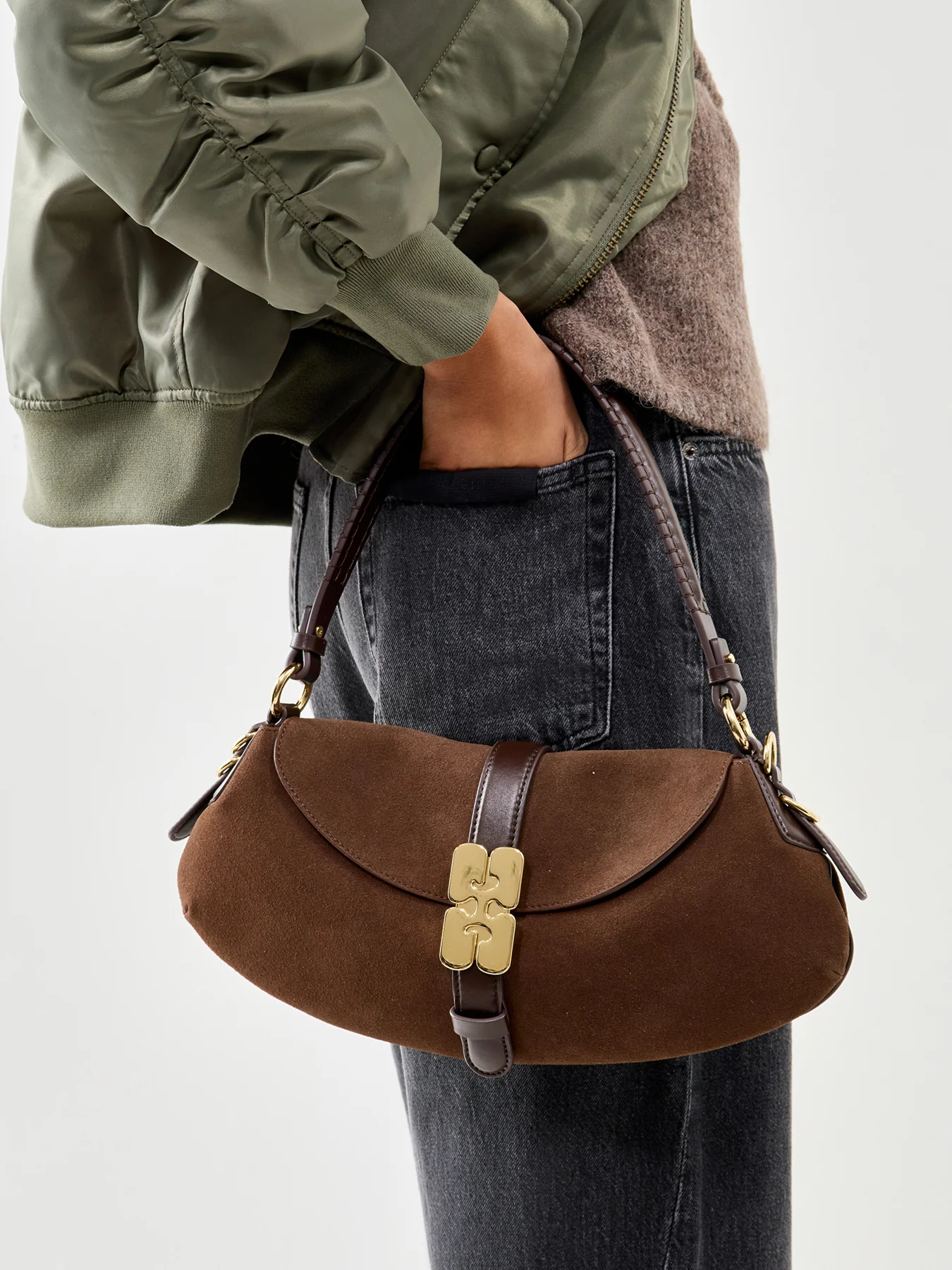Kat Baguette Suede Brown - Image 2