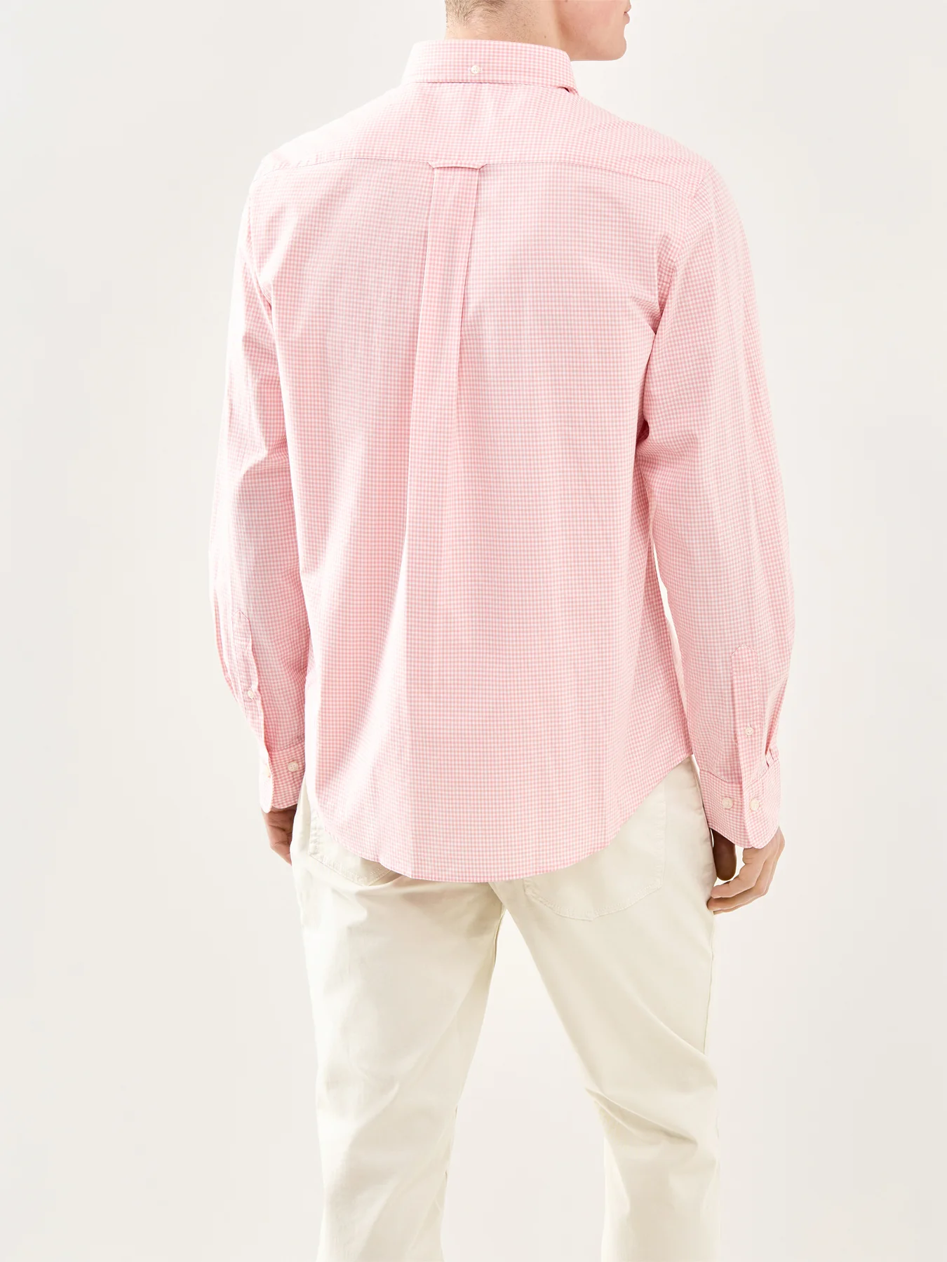 Poplin Gingham Shirt Washed Pink - Image 5