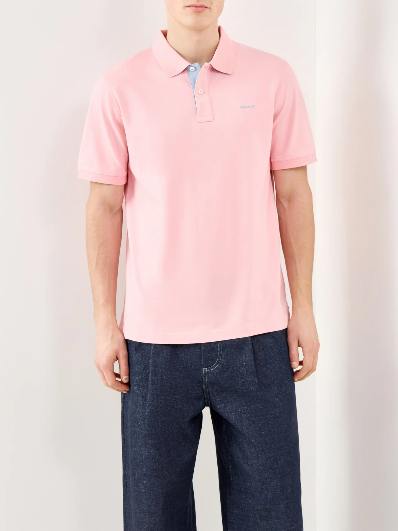 GANT Contrast Piqué Polo Shirt Pink - Image 4