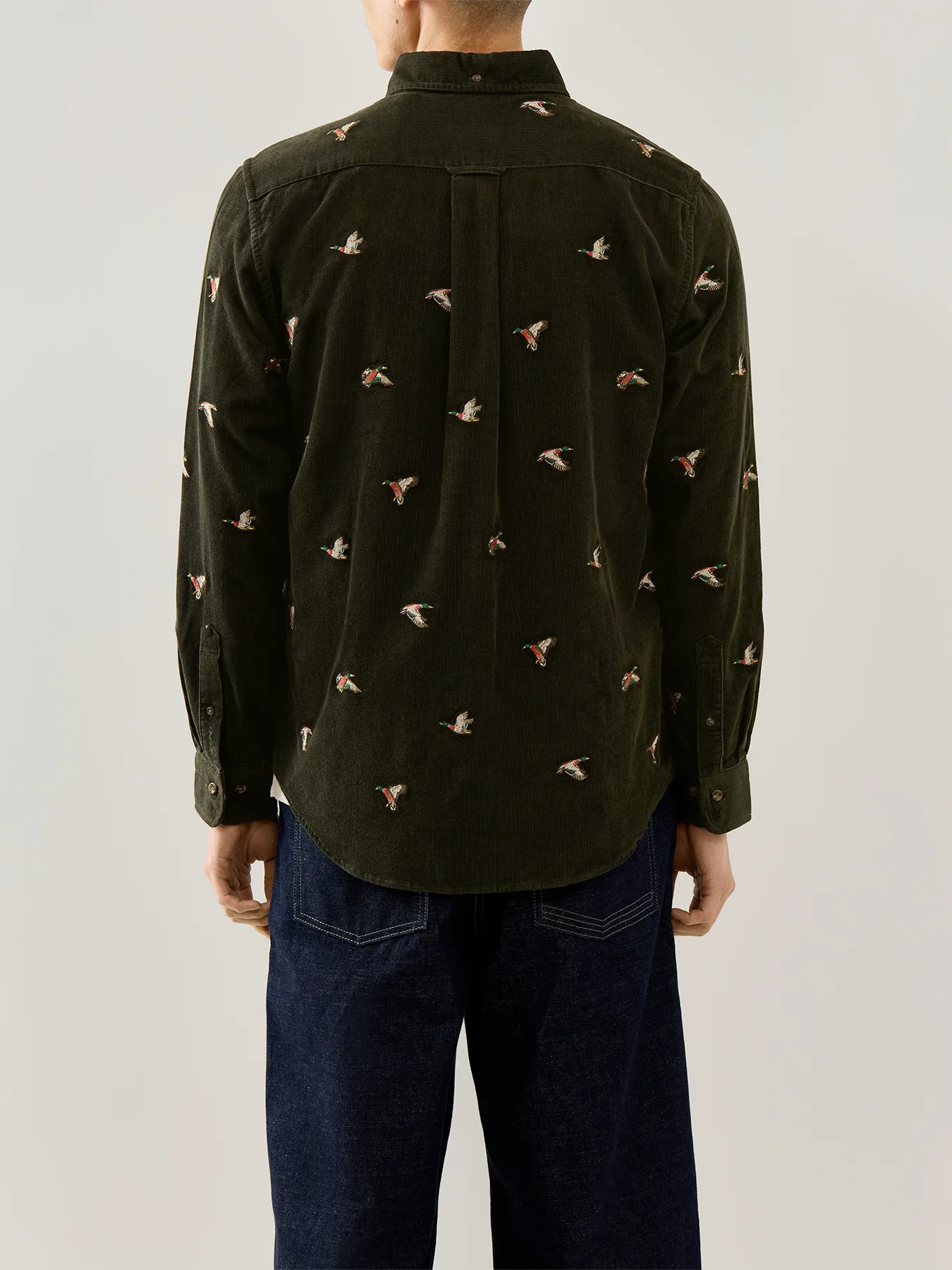 Embroidered Ducks Shirt Green - Image 5