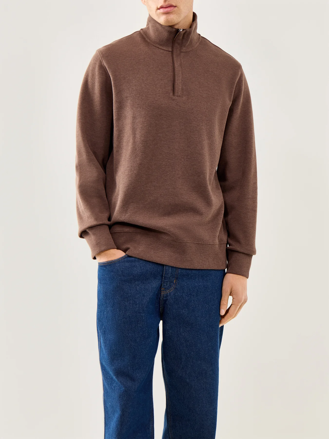 Light Sacker Half Zip Brown - Image 4