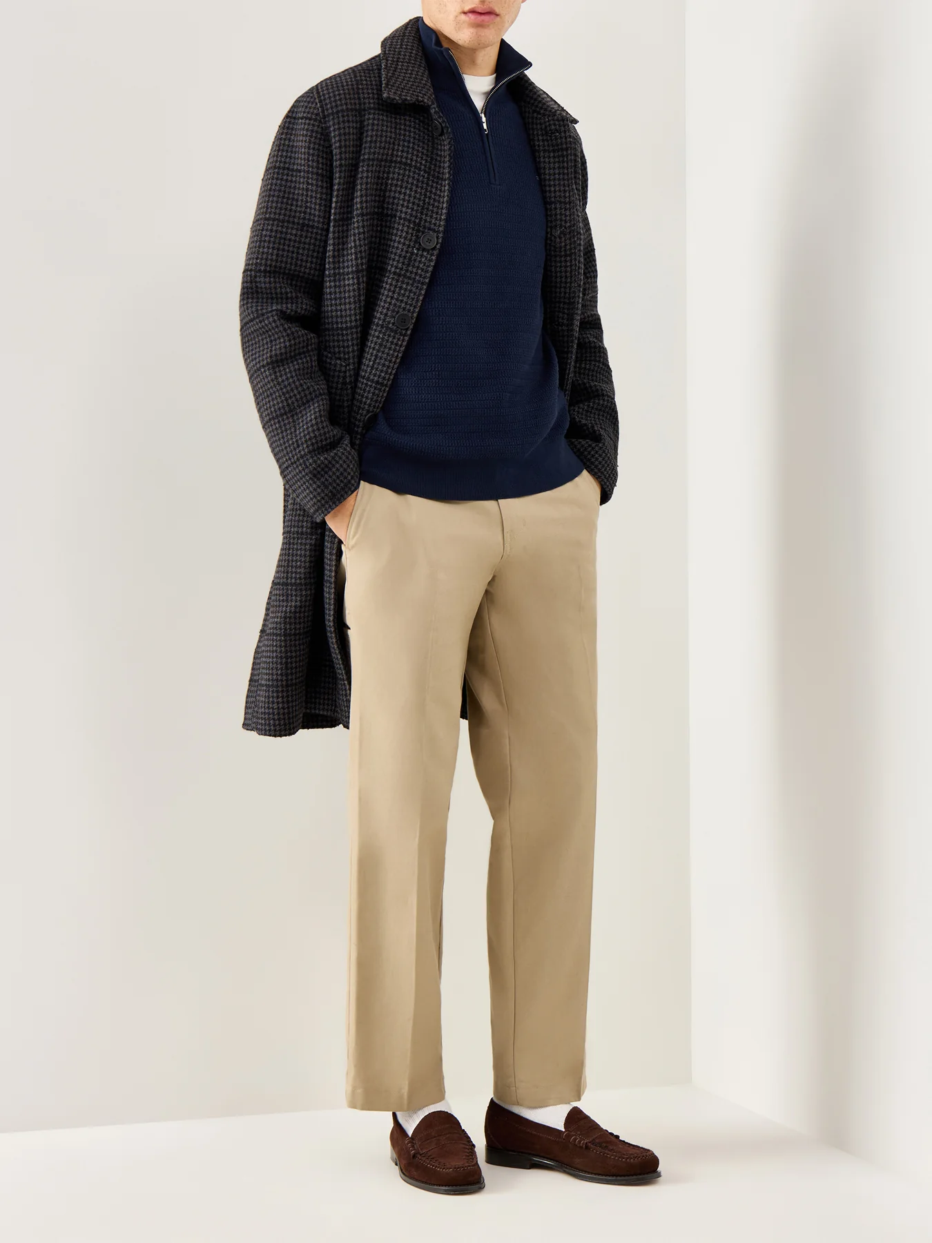 Mini Cable Half Zip Navy - Image 2