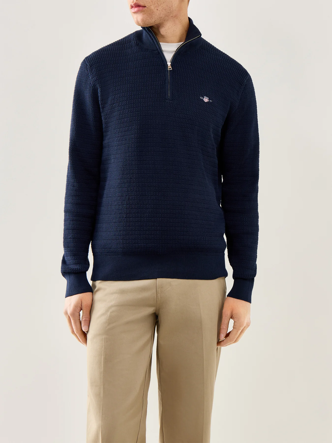 Mini Cable Half Zip Navy - Image 4