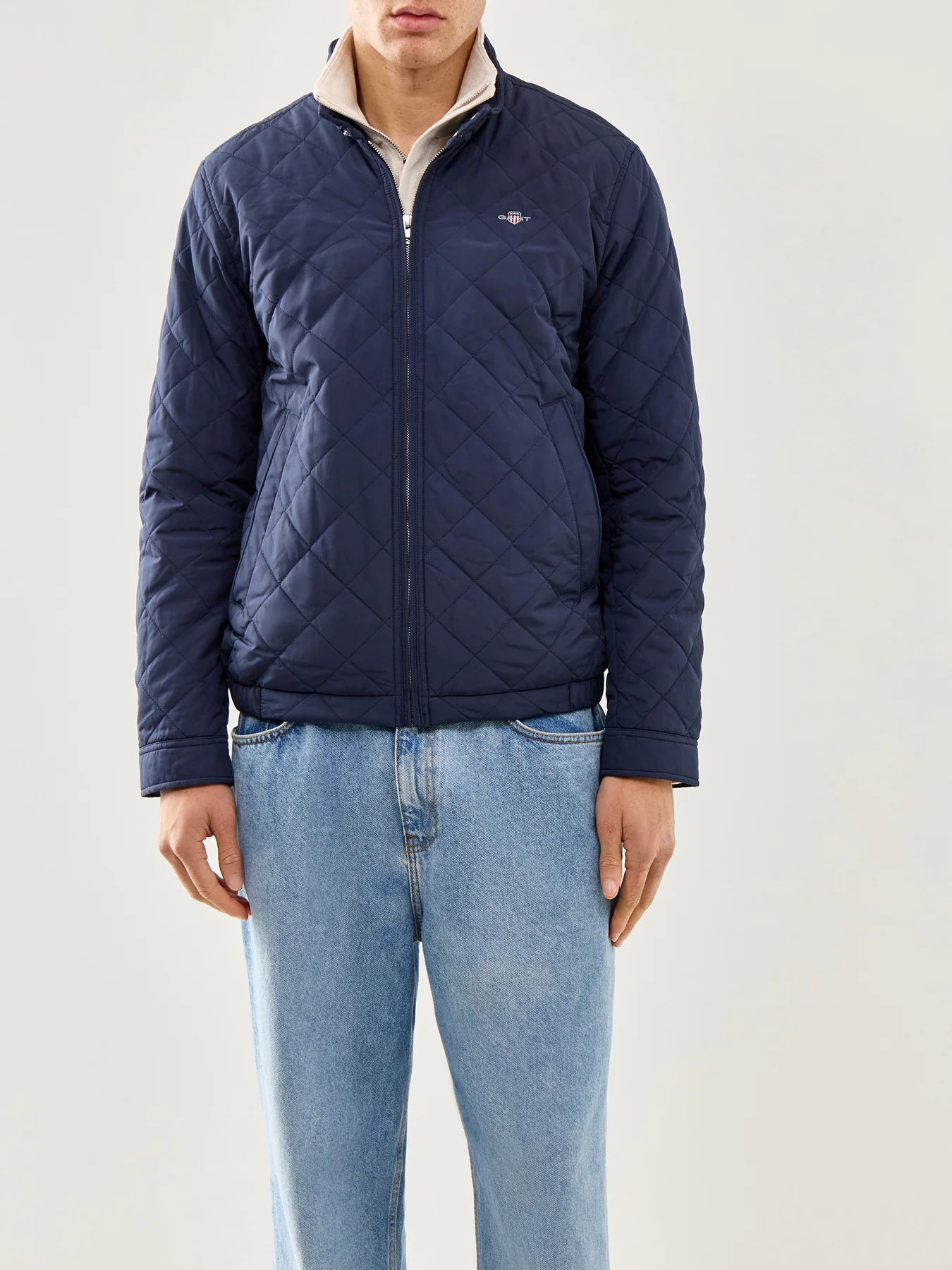 Quilted Windcheater Jacket Navy - Image 4