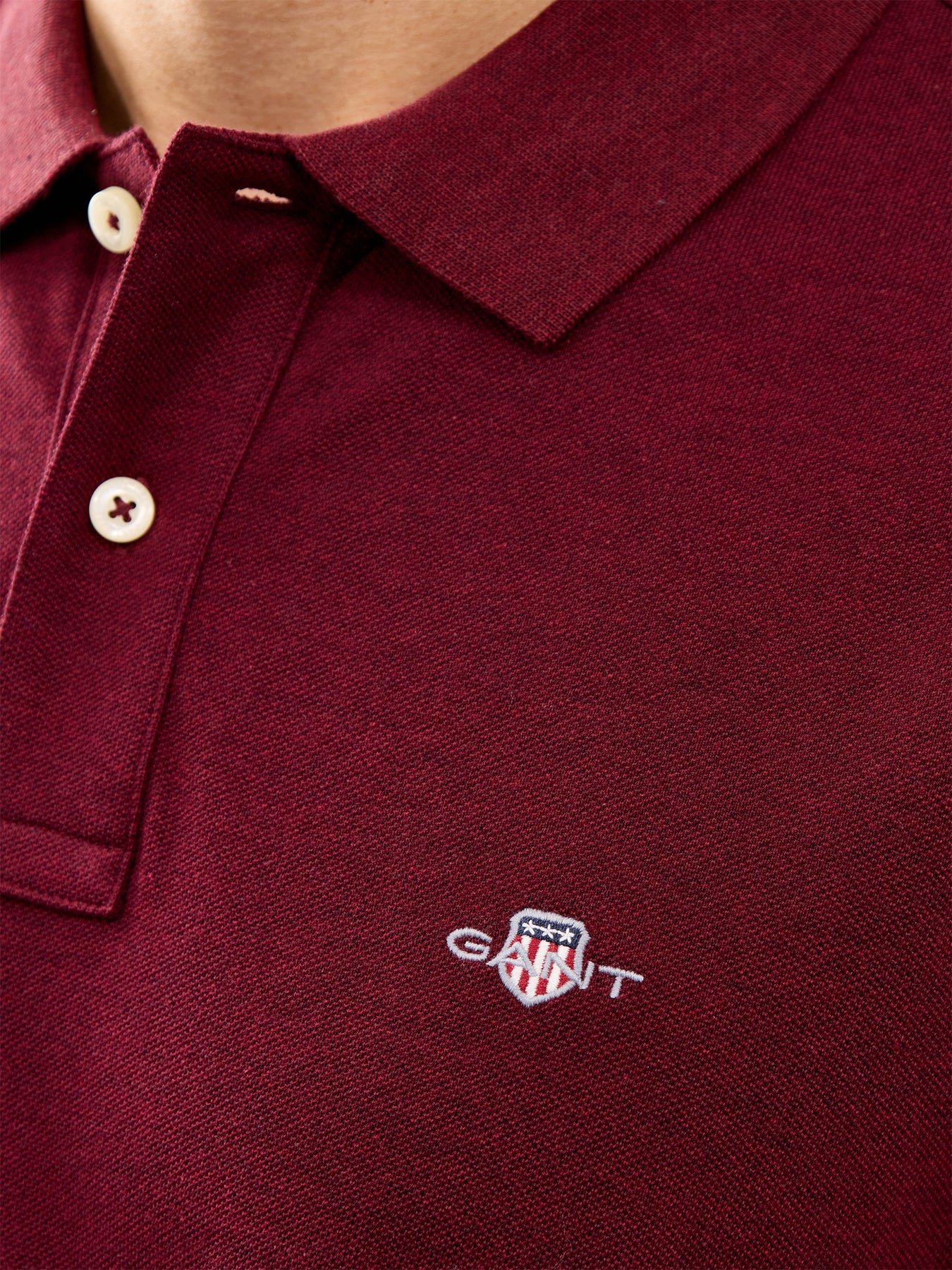 Shield Polo Top Bordeaux Melange - Image 3