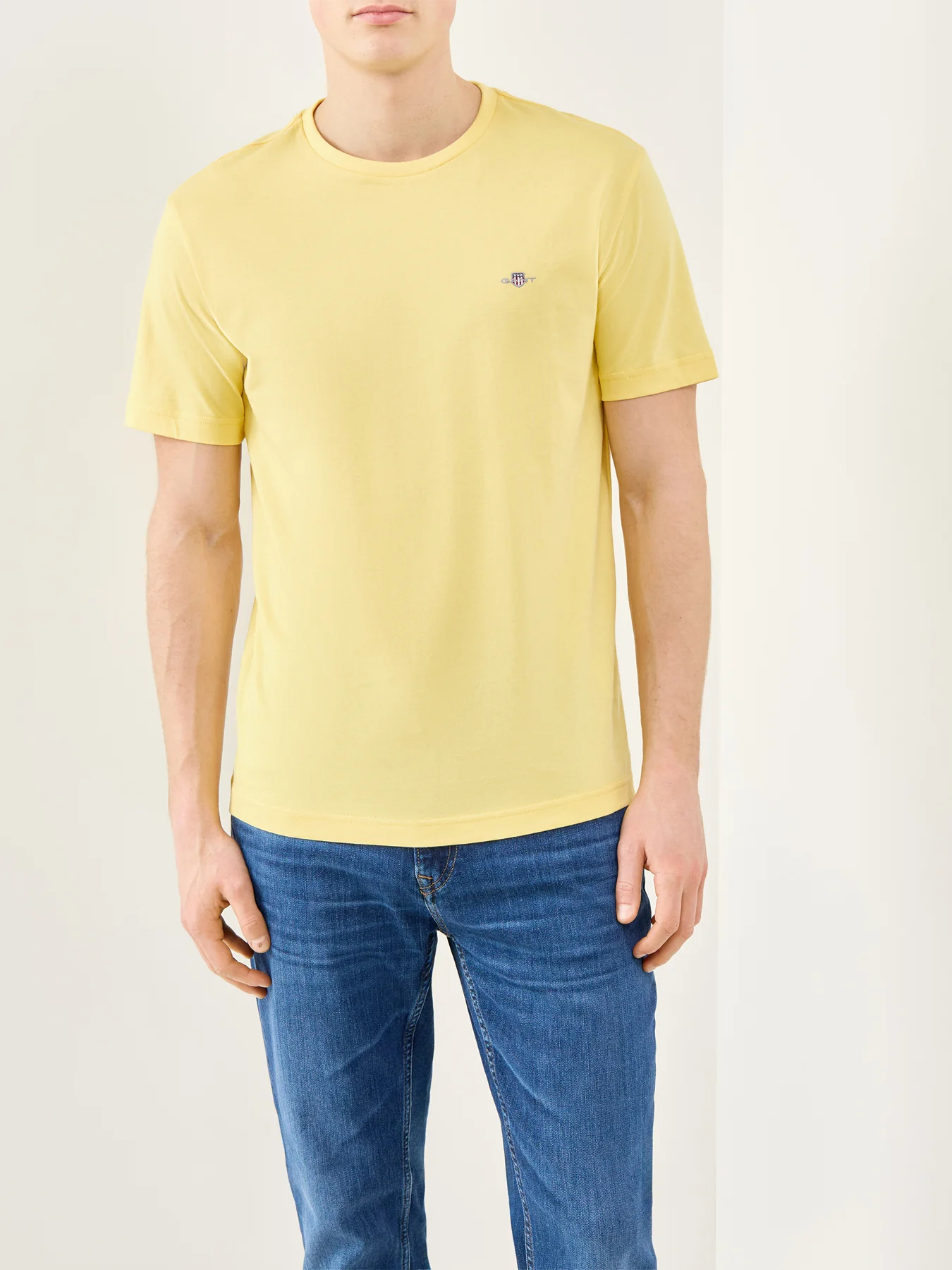 GANT Shield Logo Cotton T-Shirt Yellow - Image 4
