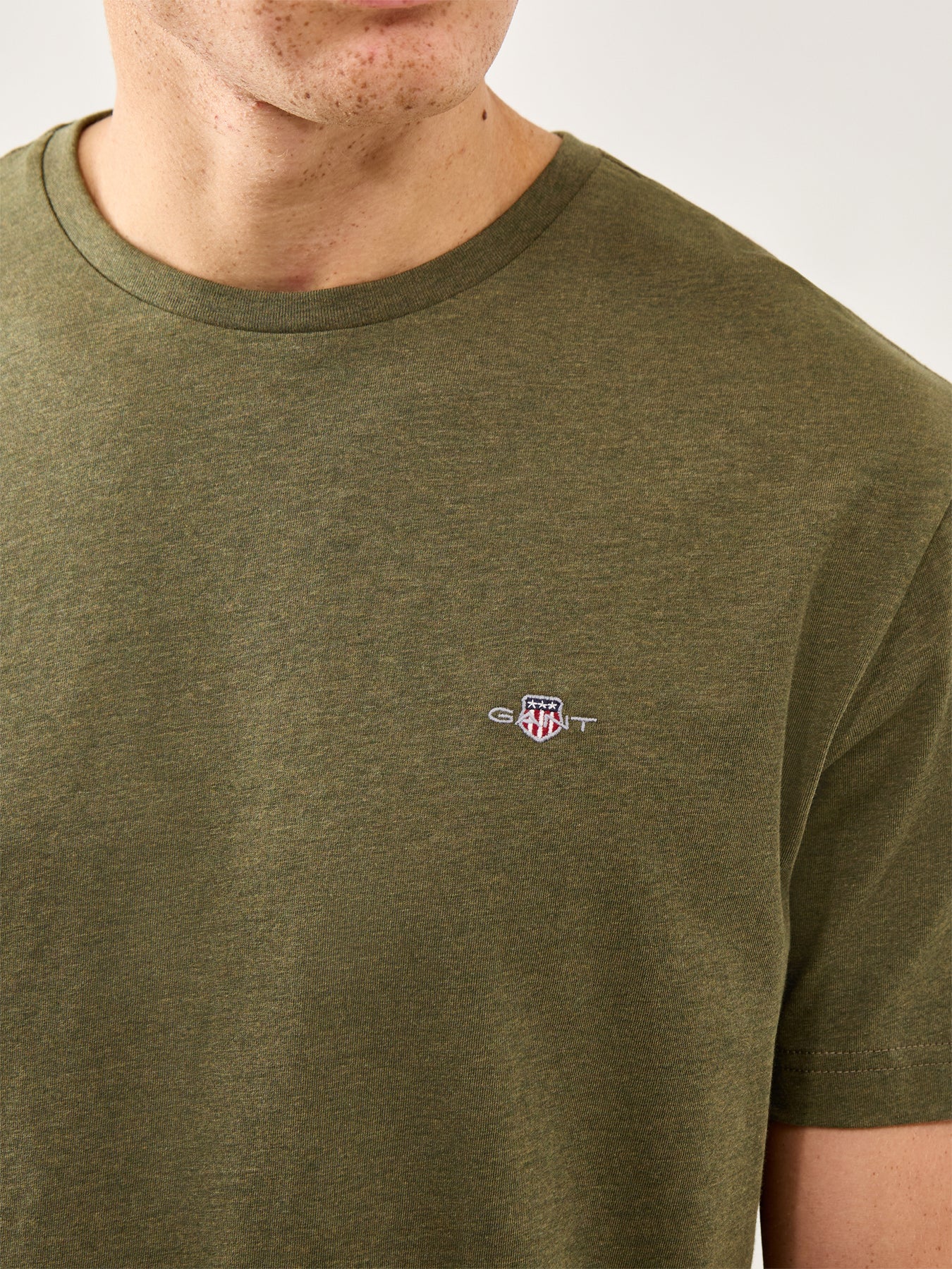 Shield T-Shirt Khaki Green Melange - Image 3