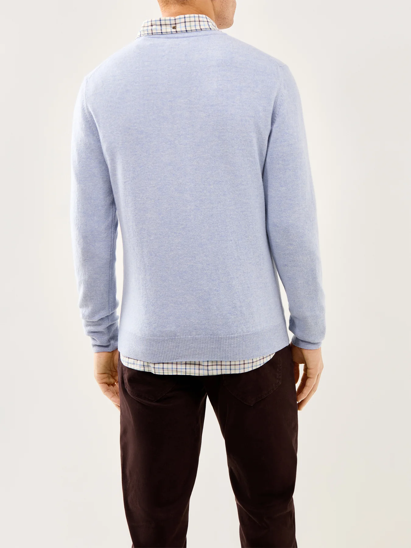 Superfine Lambswool Crew-Neck Jumper Ice Blue Melange - Image 5