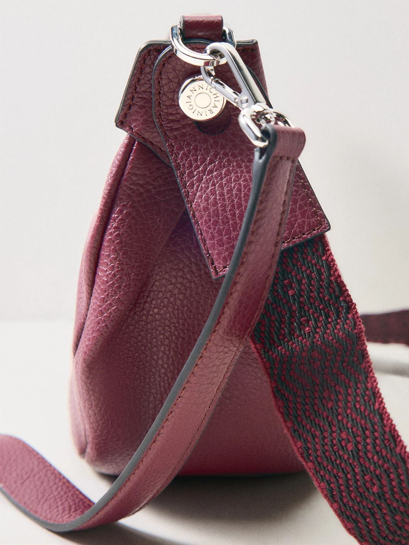 Aisha Crescent Crossbody Wine - Image 5