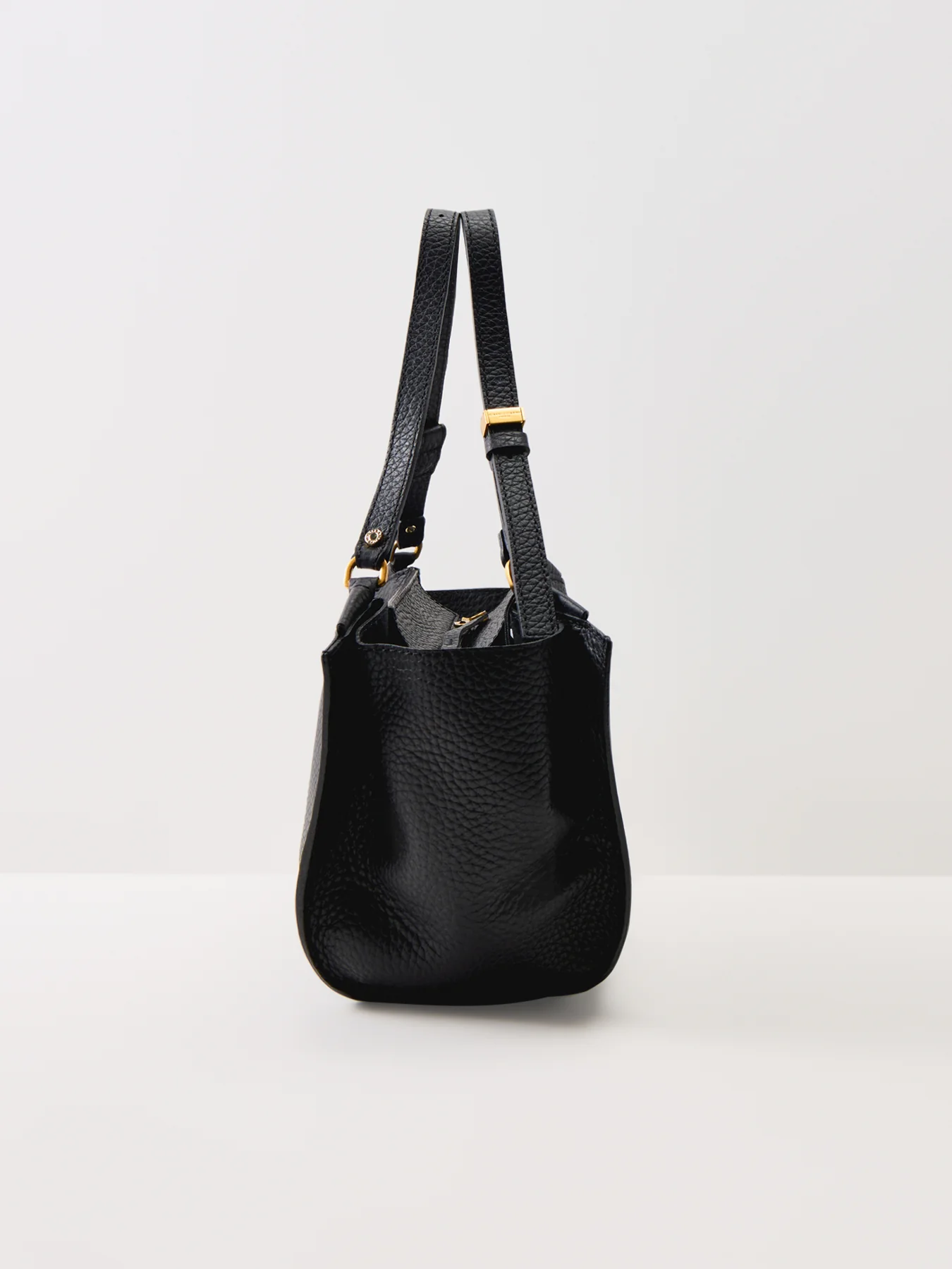 Bloom Structured Leather Tote Bag Black - Image 4