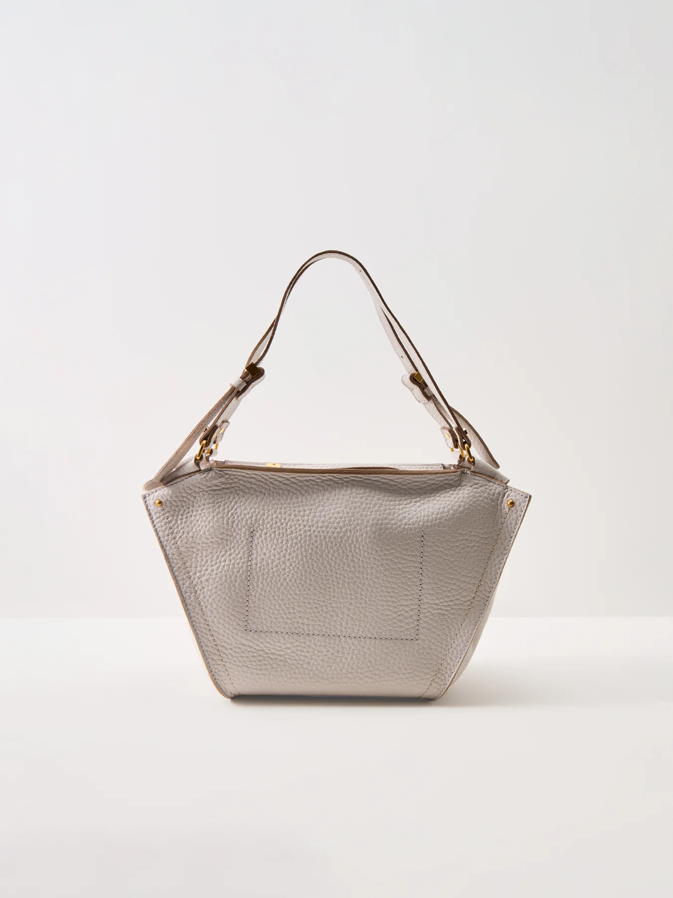 Bloom Structured Leather Tote Bag Beige - Image 3