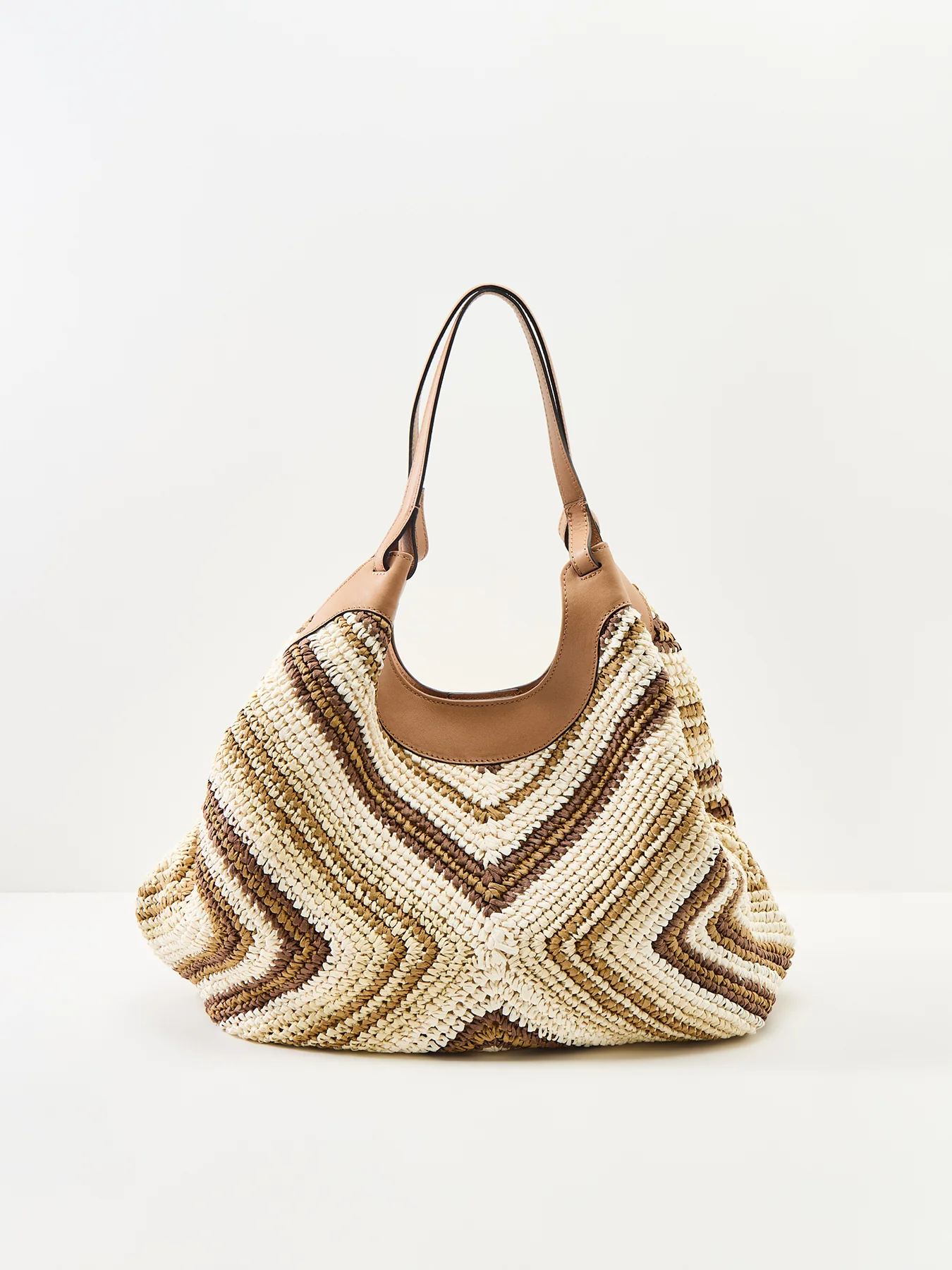 Dua L Straw Weave Tote Bag Tan - Image 3