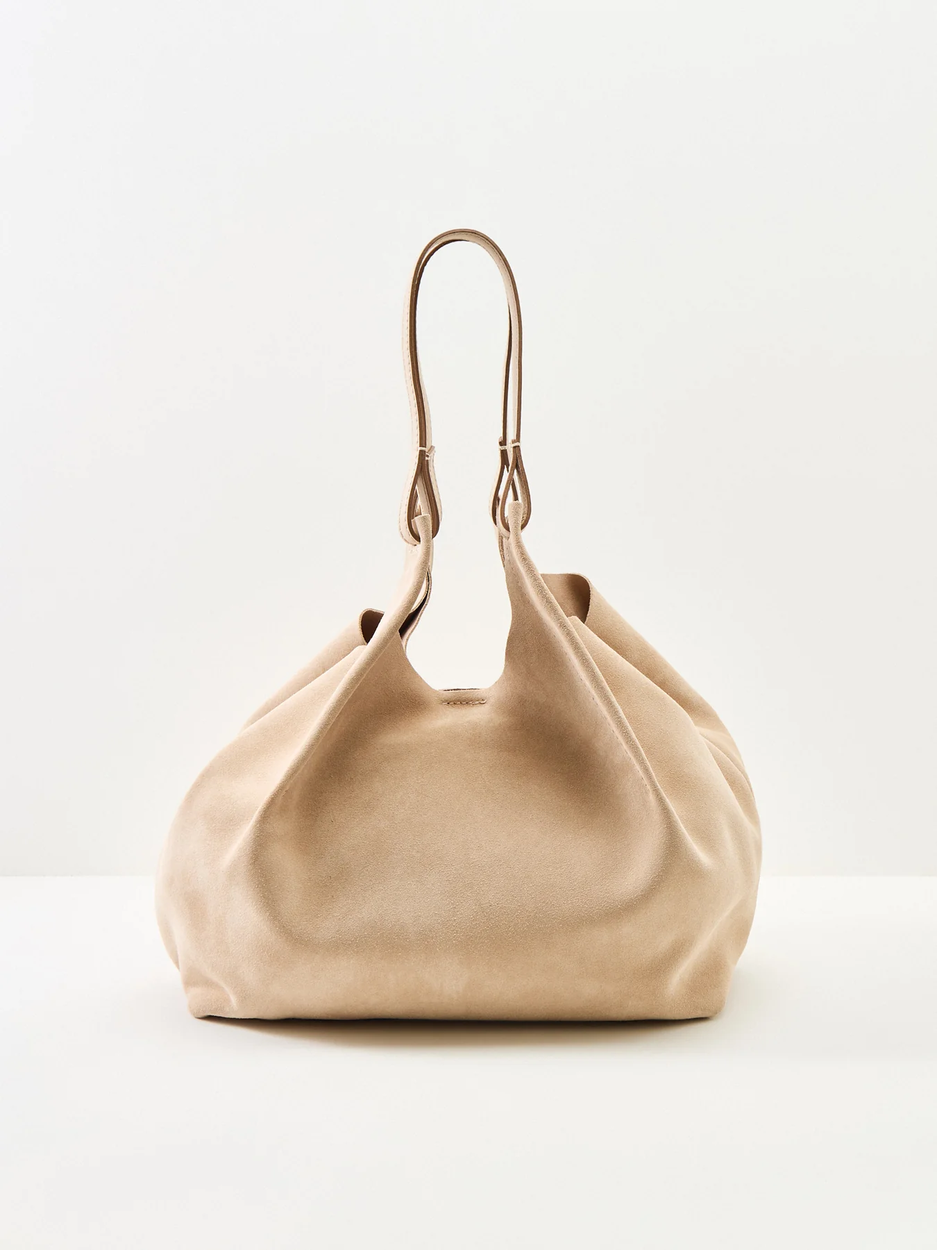 Dua L Suede Shoulder Tote Beige - Image 3