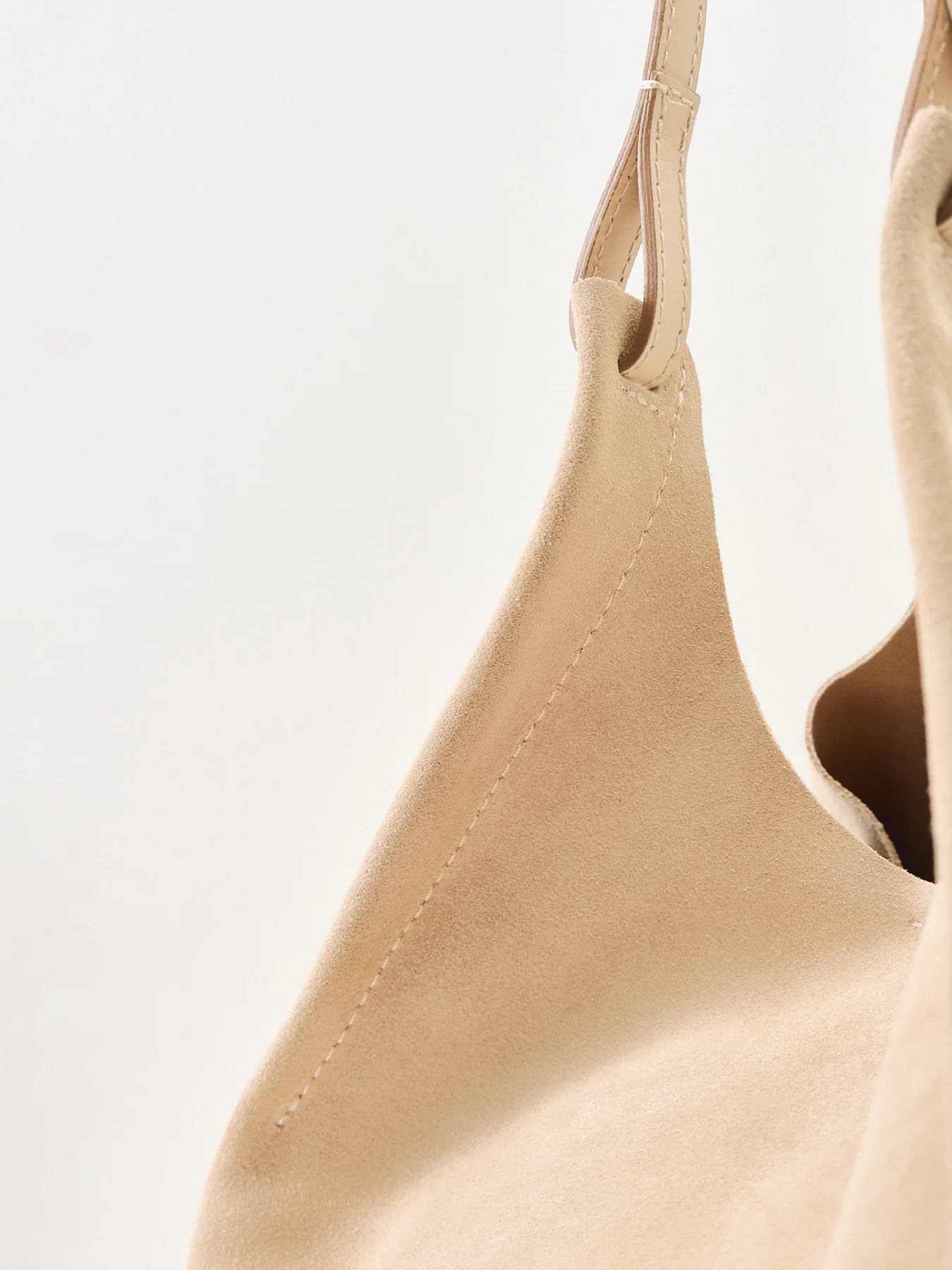 Dua L Suede Shoulder Tote Beige - Image 5