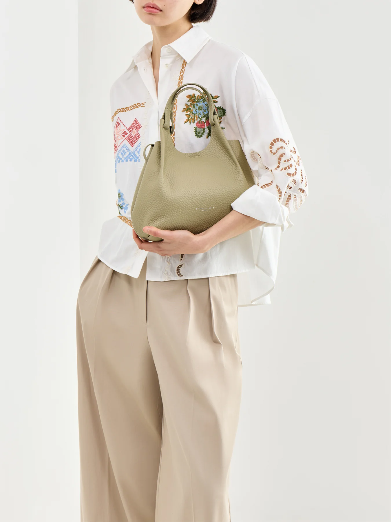 Dua Leather Crossbody Bag Green - Image 2