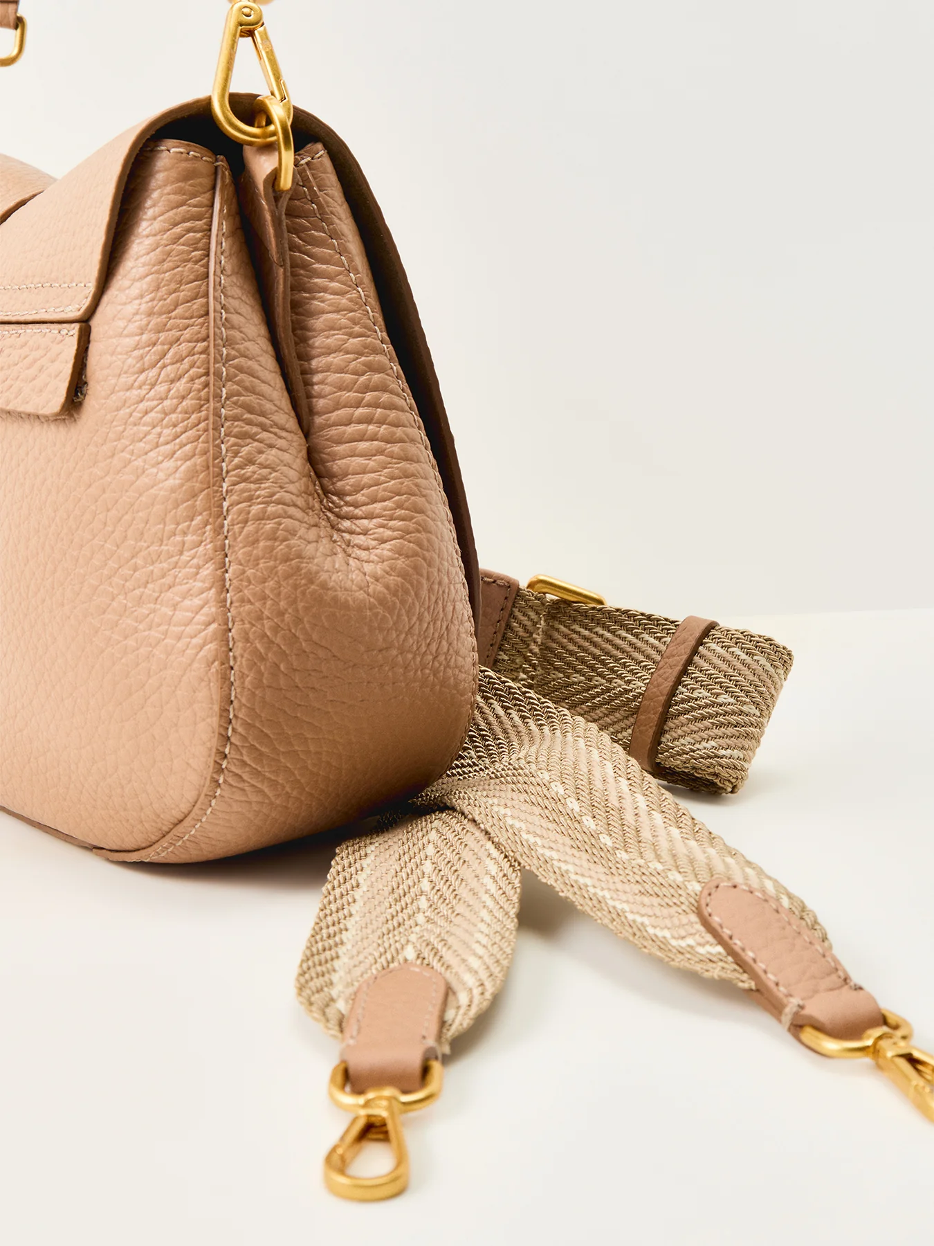Helena Round Crossbody Bag Beige - Image 5