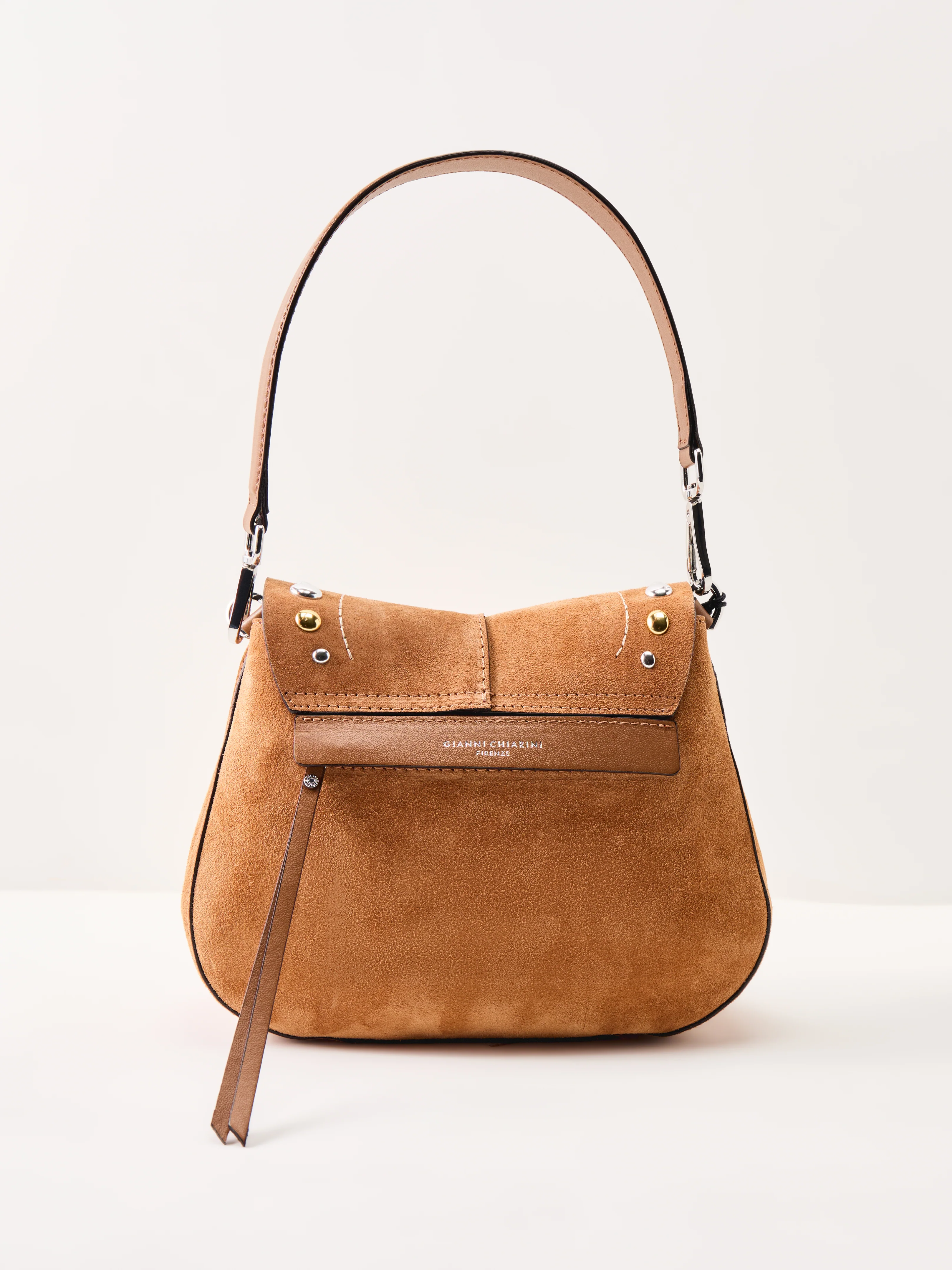 Helena Round Suede Studs Crossbody Tan - Image 3