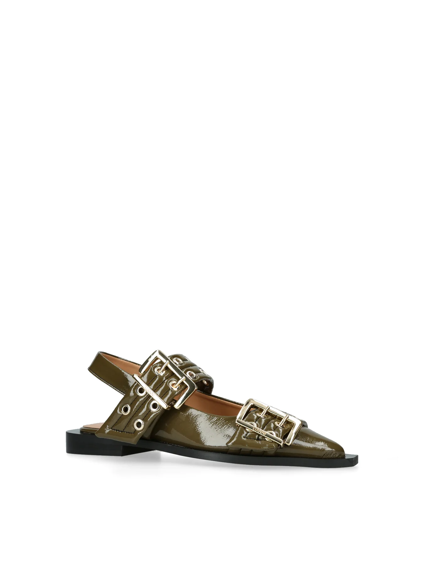 Buckle Ballerina Flats Green - Image 2