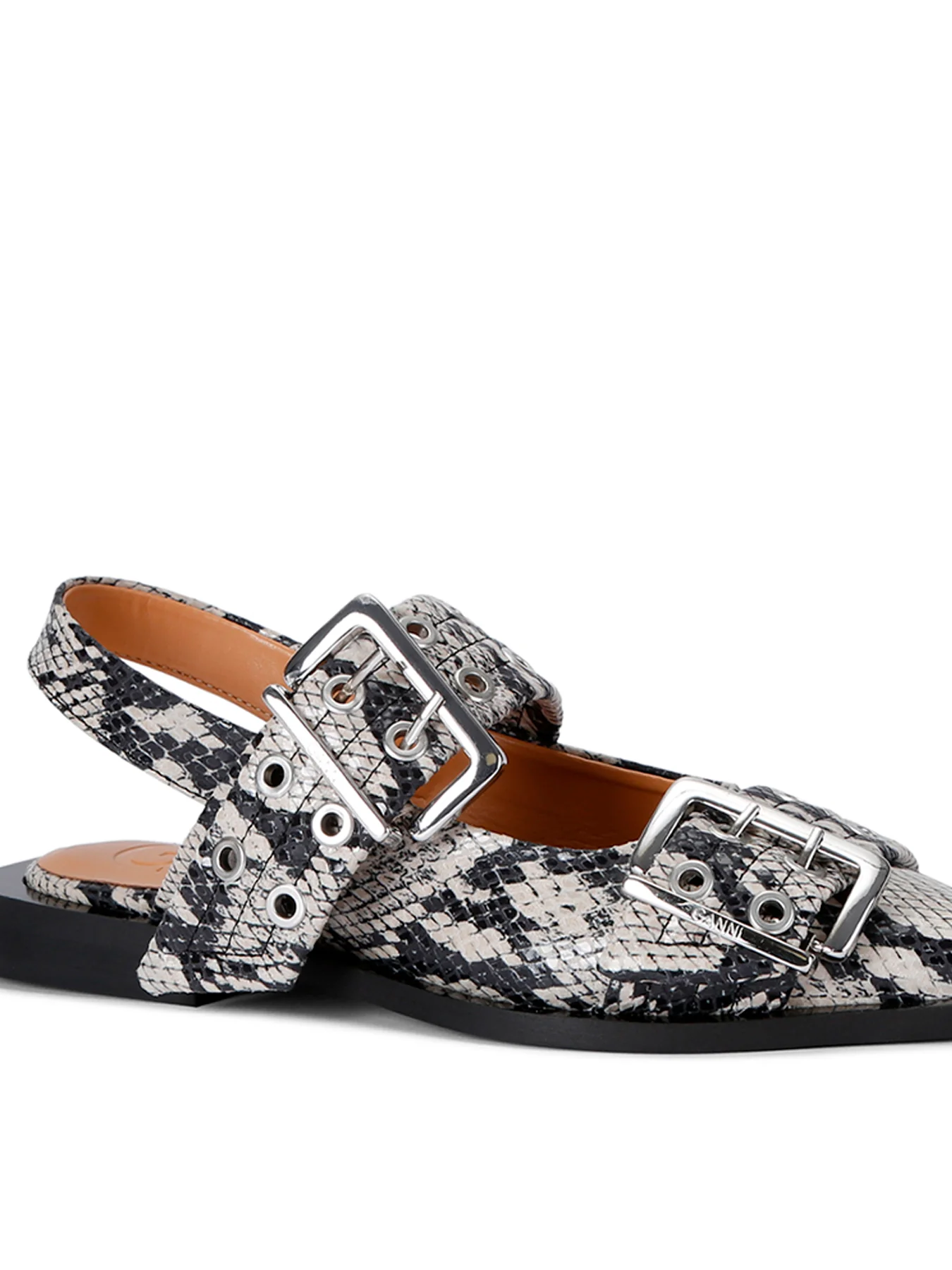 Buckle Ballerina Flats Grey - Image 4