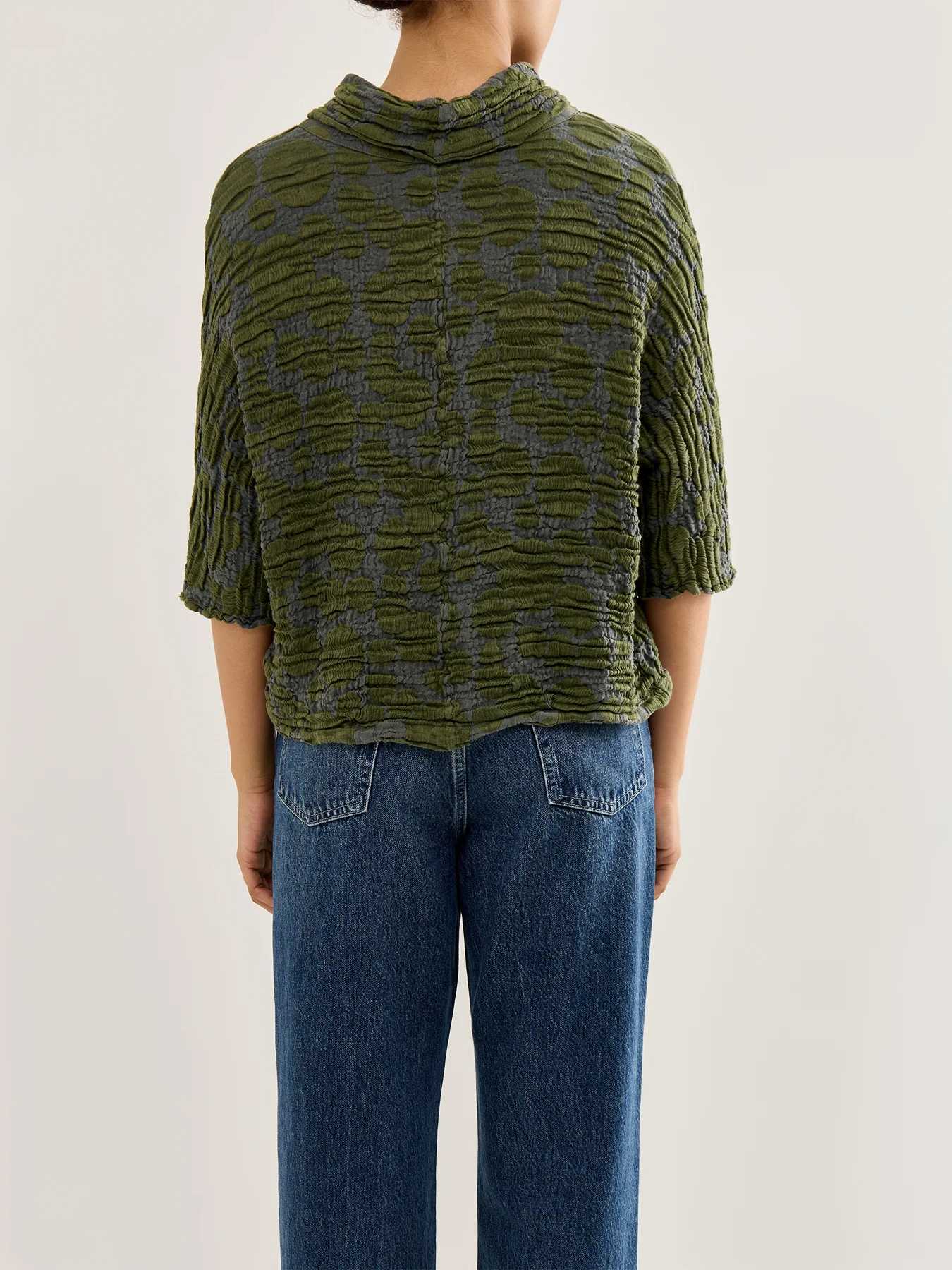 Spot Cowl Neck Top Forest Mist - Image 5