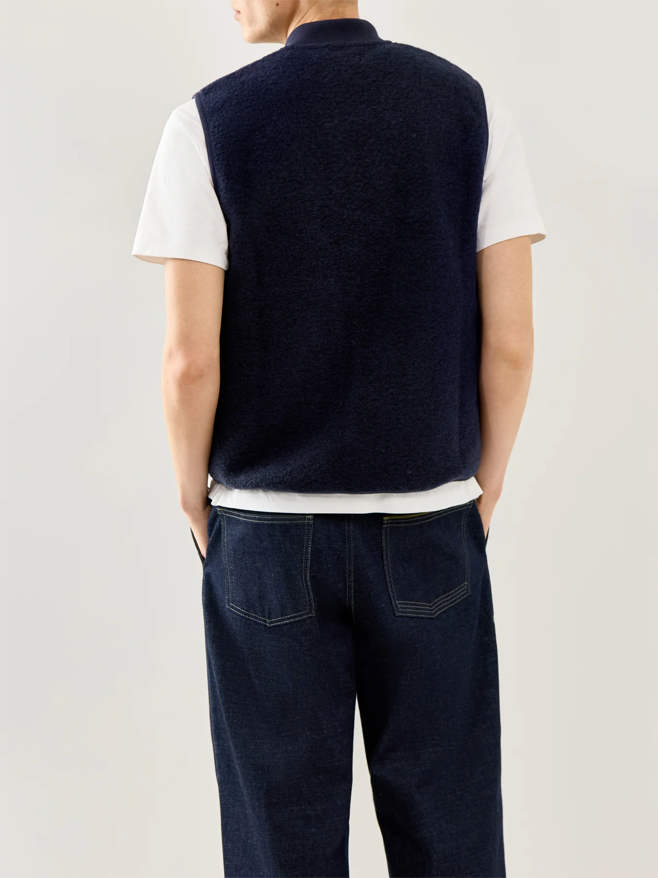 Knitted Boiled Vest Navy - Image 5