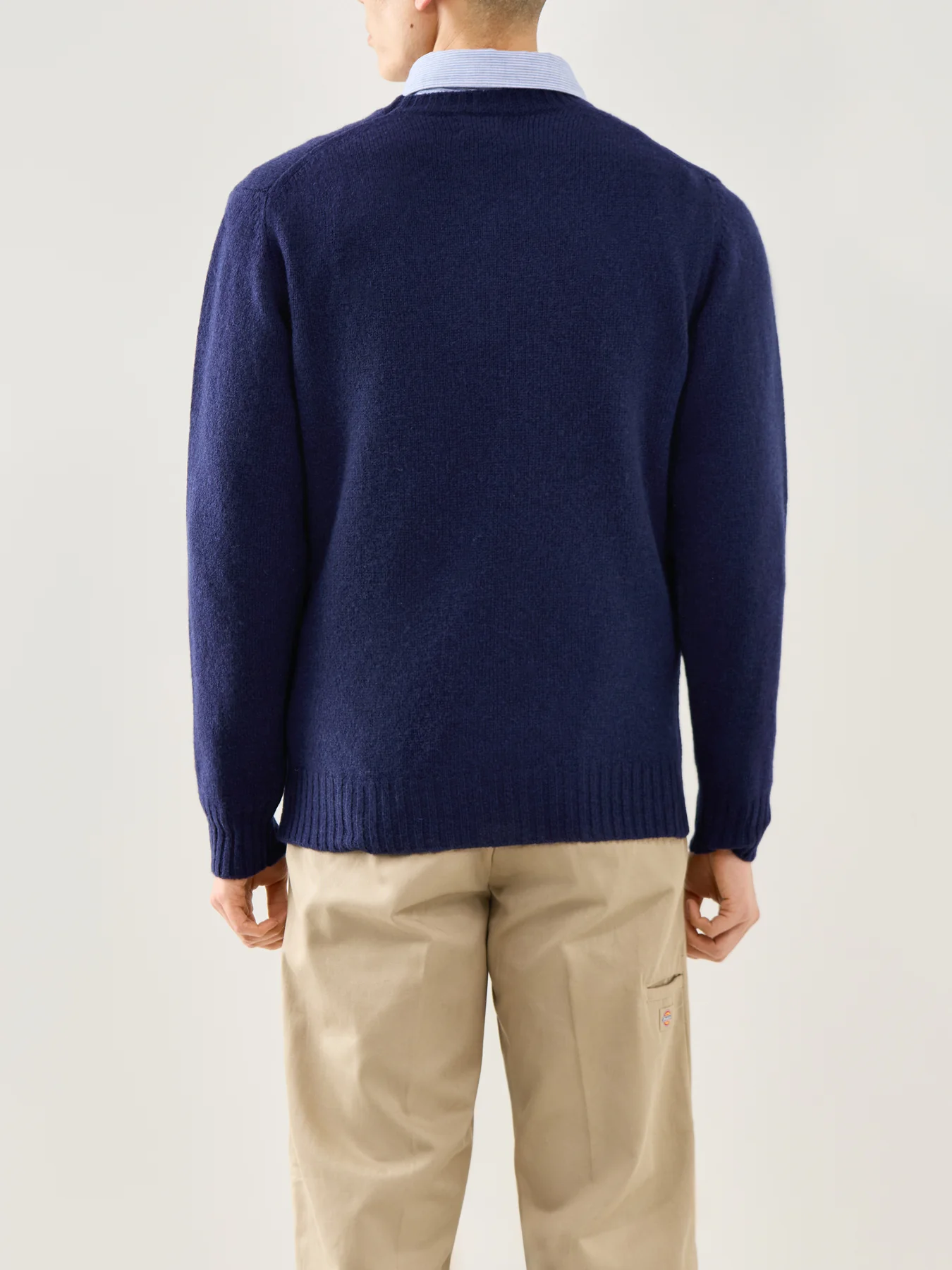 Brushed Shetland Crew Knit Navy - Image 5
