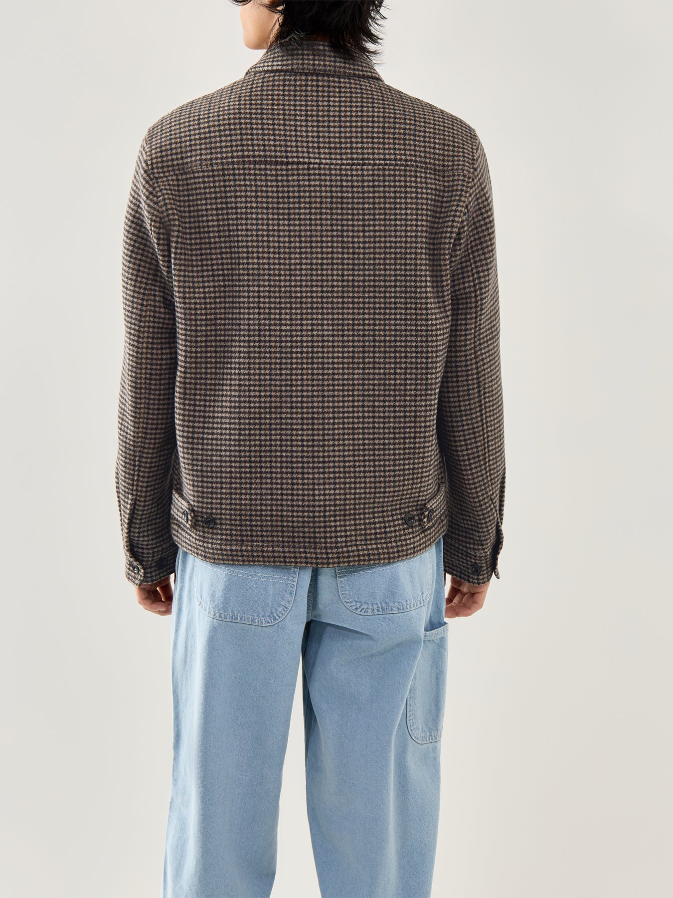 Dandy Herringbone Check Jacket Brown - Image 5