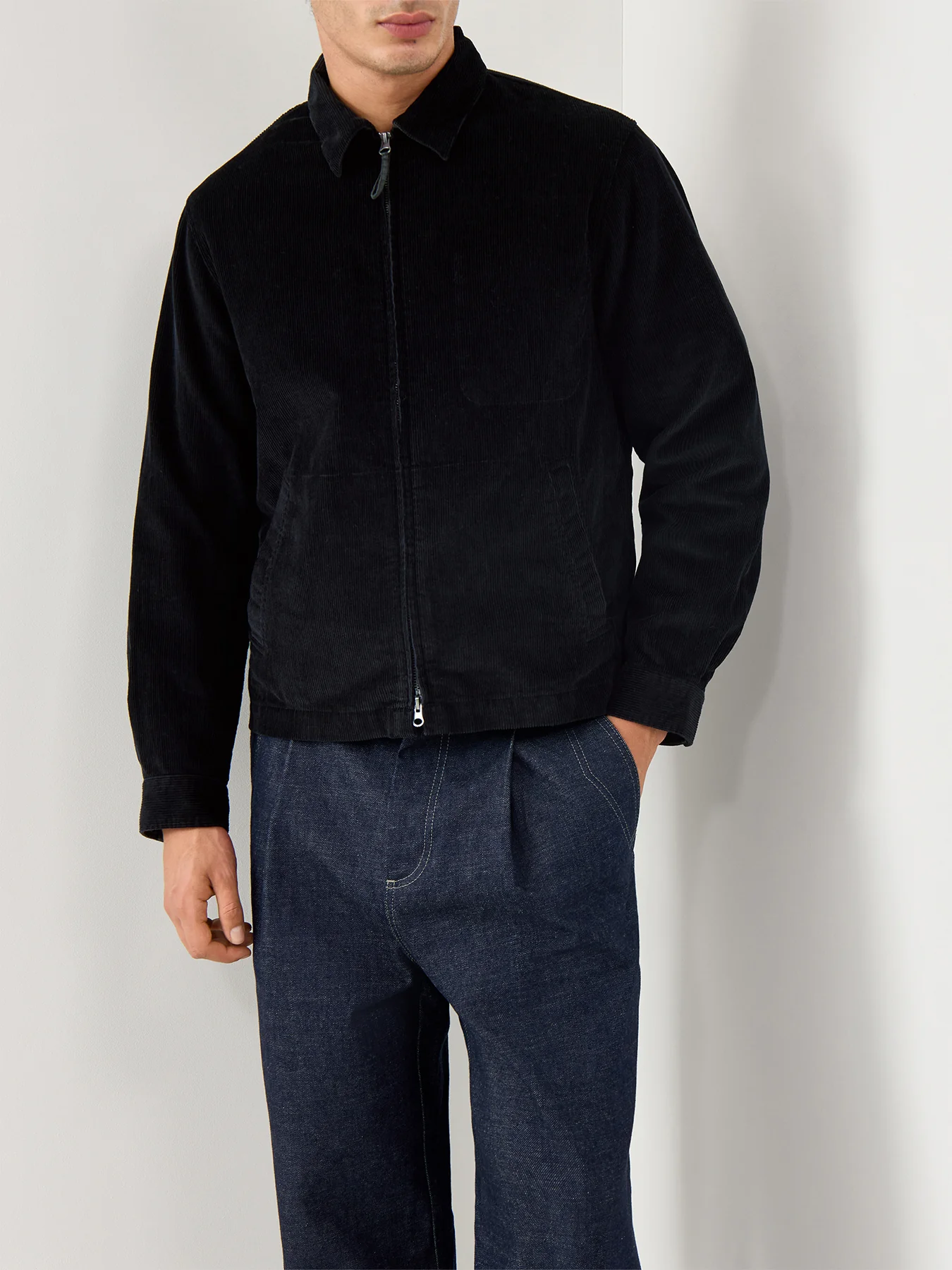 Dave 11 Wales Cord Men Woven Jacket Black - Image 4