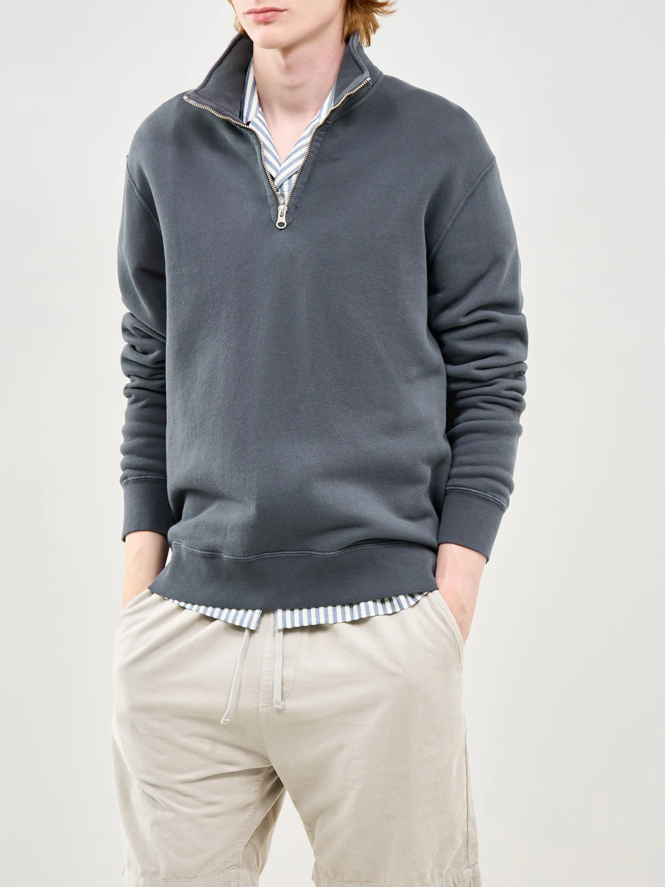 Half Zip Sweatshirt Grey - Image 4