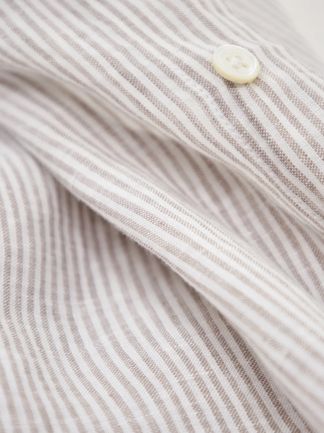 Linen Long Sleeve Shirt White - Image 3